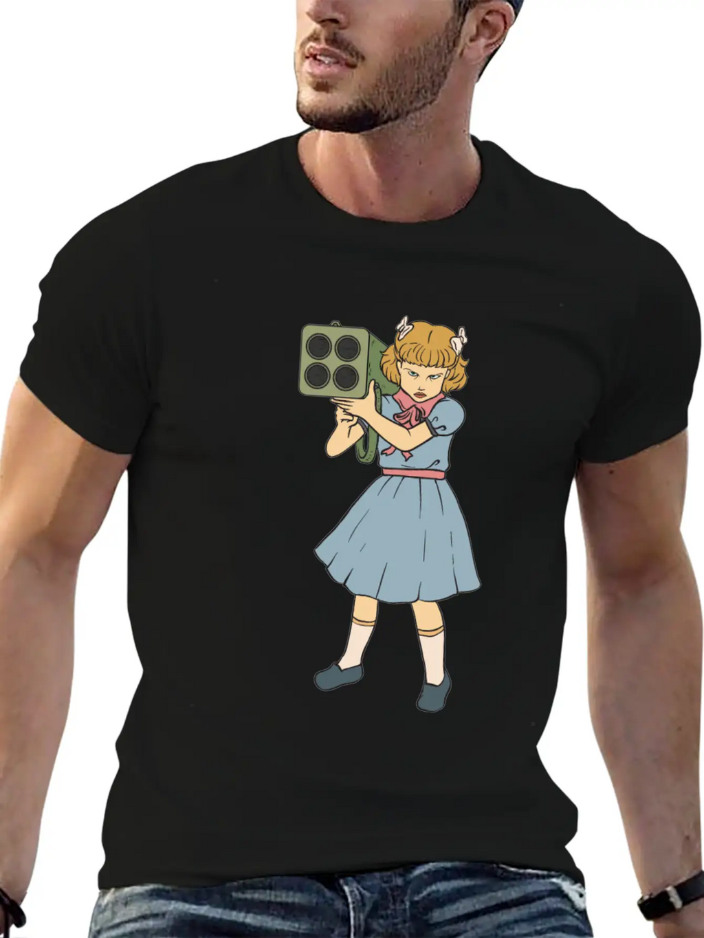 Rocket Launcher Girl - Clementine - Punk Goth Horr Breathable Soft Cotton T-Shirt – Timeless Casual Look