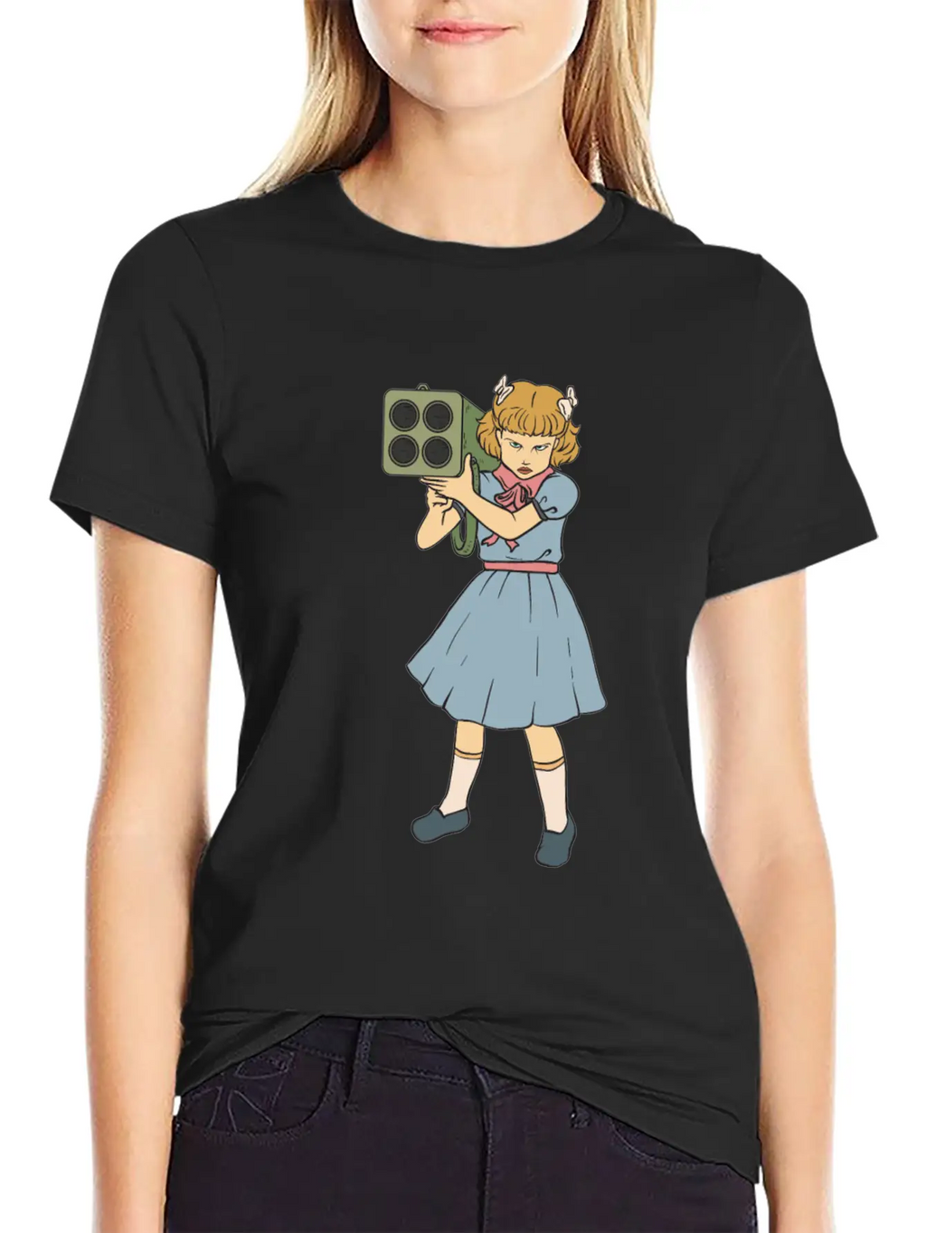 Rocket Launcher Girl - Clementine - Punk Goth Horr Breathable Soft Cotton T-Shirt – Timeless Casual Look