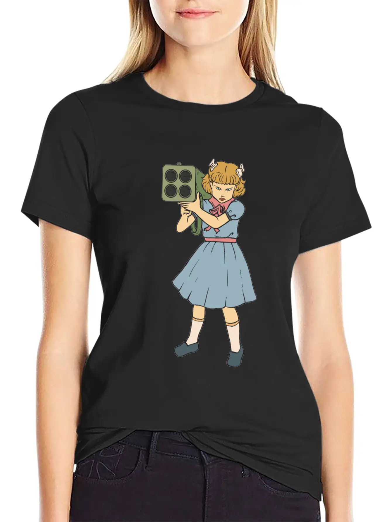 Rocket Launcher Girl - Clementine - Punk Goth Horr Breathable Soft Cotton T-Shirt – Timeless Casual Look