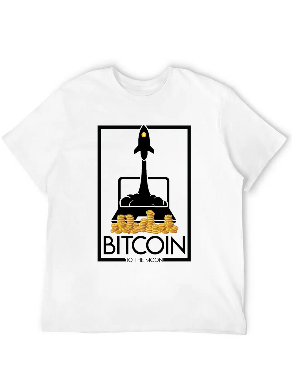Rocket To The Moon, Bitcoin Unisex Casual T-Shirt – Clean Design For Daily Comfort
