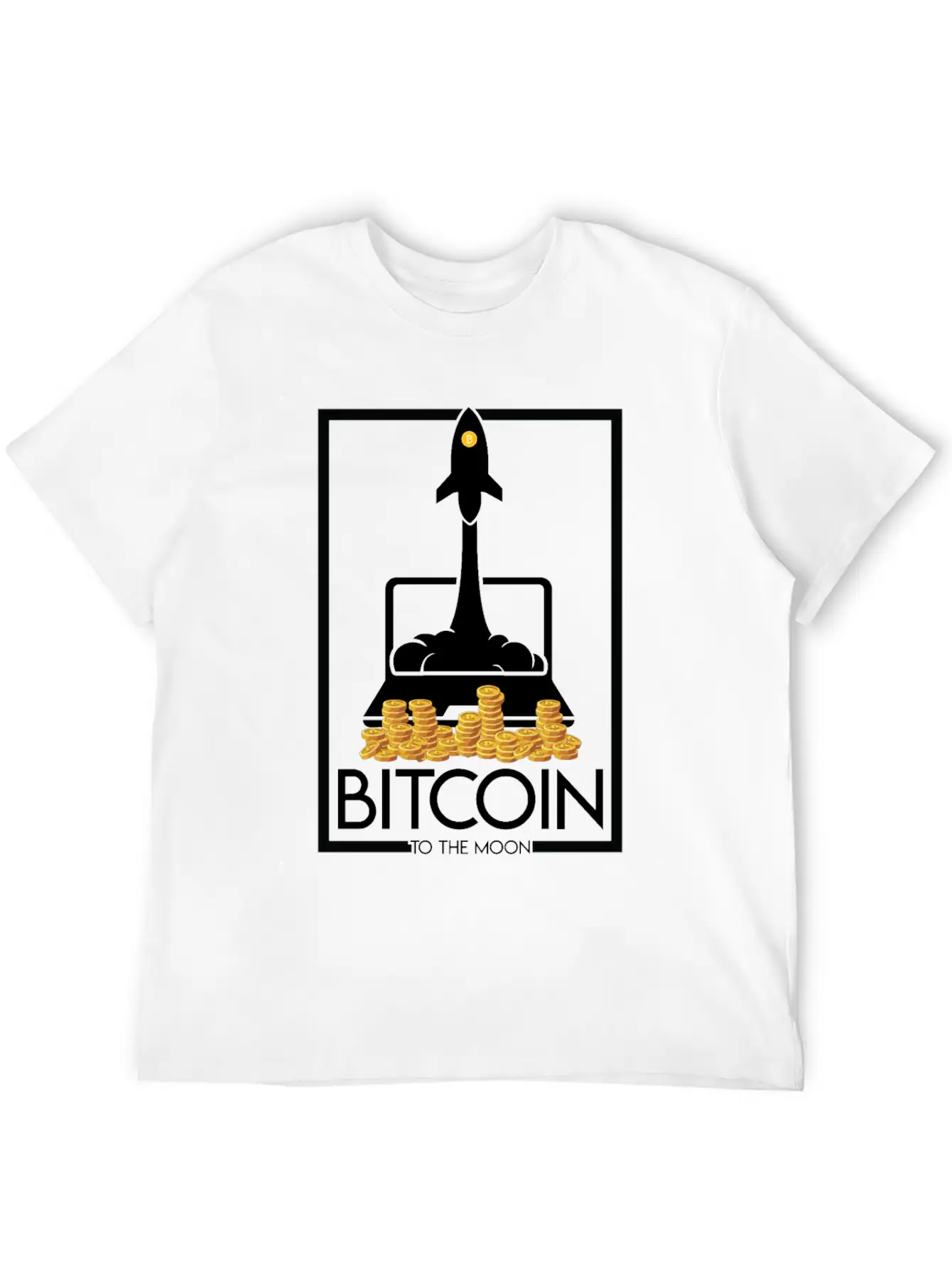 Rocket To The Moon, Bitcoin Unisex Casual T-Shirt – Clean Design For Daily Comfort