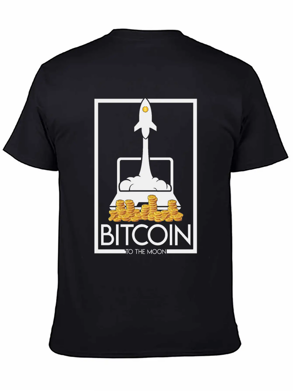 Rocket To The Moon, Bitcoin Unisex Casual T-Shirt – Clean Design For Daily Comfort