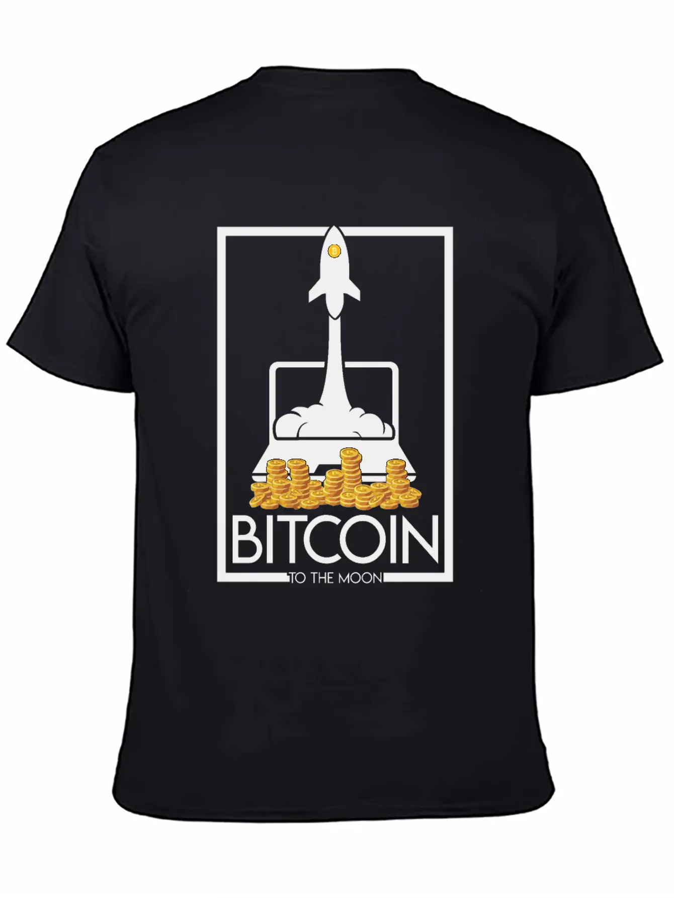 Rocket To The Moon, Bitcoin Unisex Casual T-Shirt – Clean Design For Daily Comfort