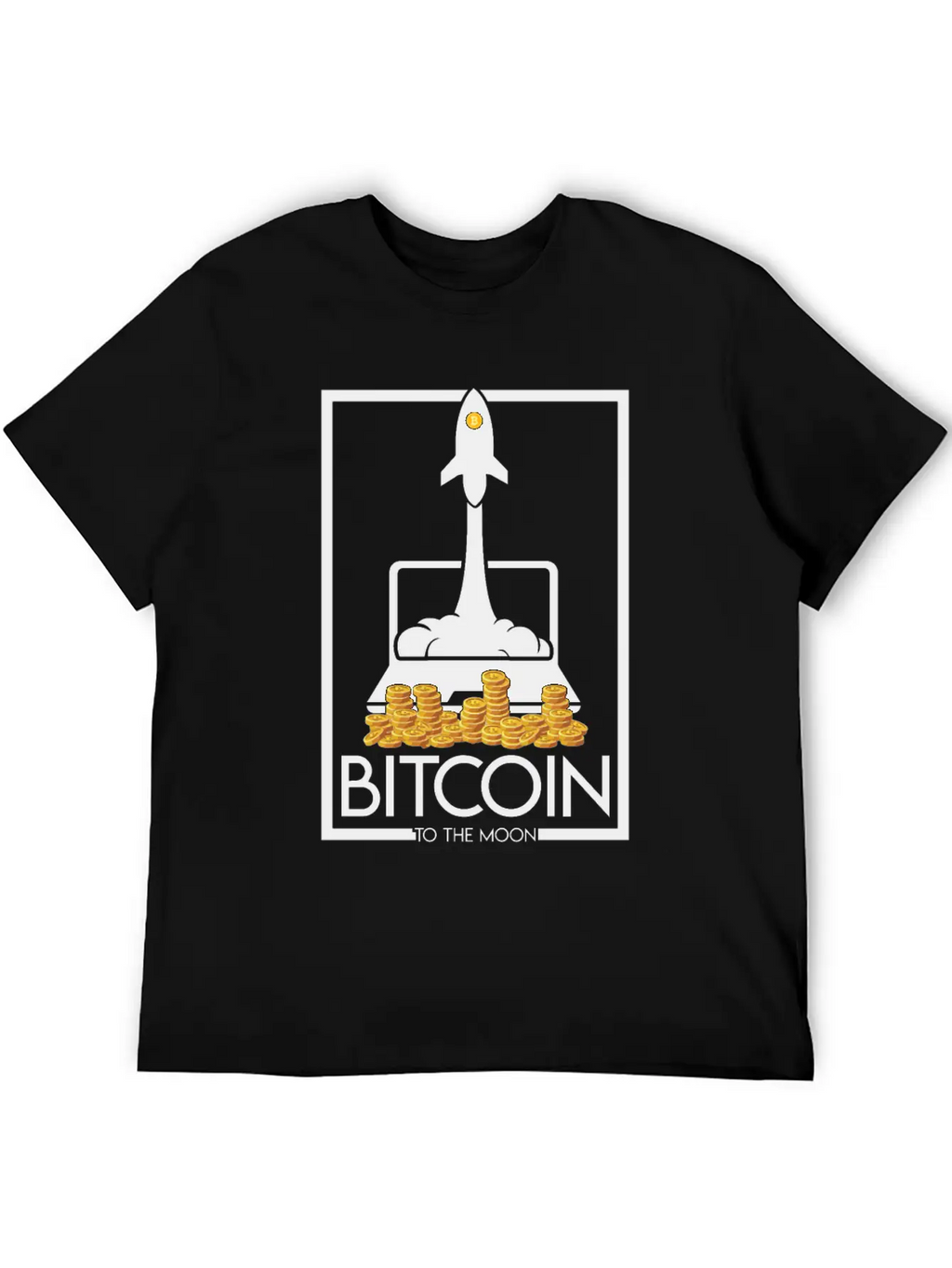 Rocket To The Moon, Bitcoin Unisex Casual T-Shirt – Clean Design For Daily Comfort