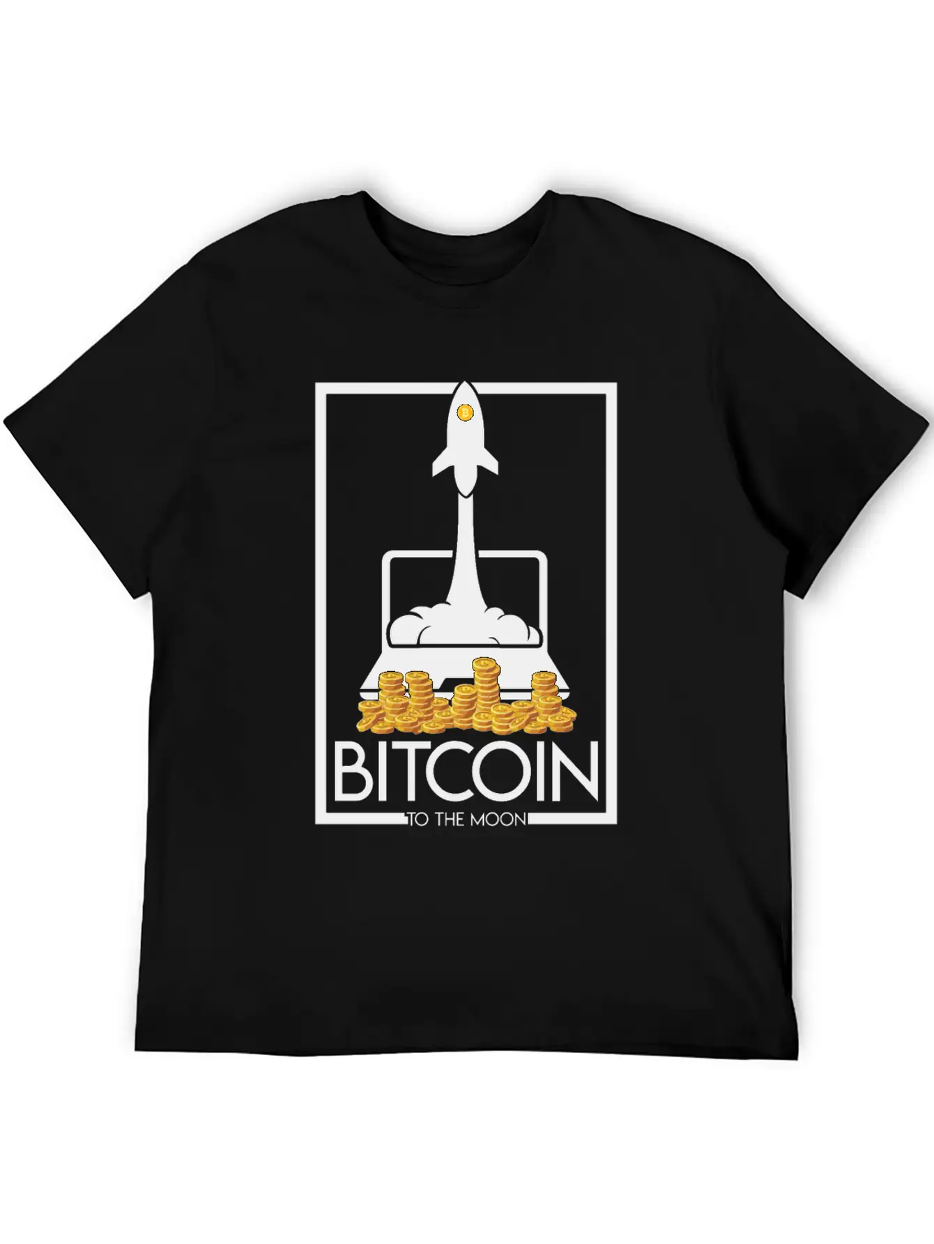 Rocket To The Moon, Bitcoin Unisex Casual T-Shirt – Clean Design For Daily Comfort