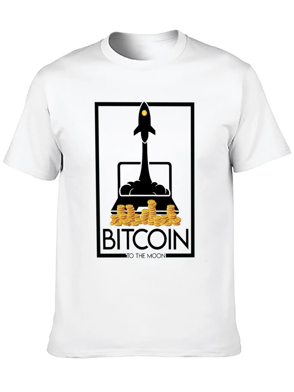 Rocket To The Moon, Bitcoin Unisex Casual T-Shirt – Clean Design For Daily Comfort