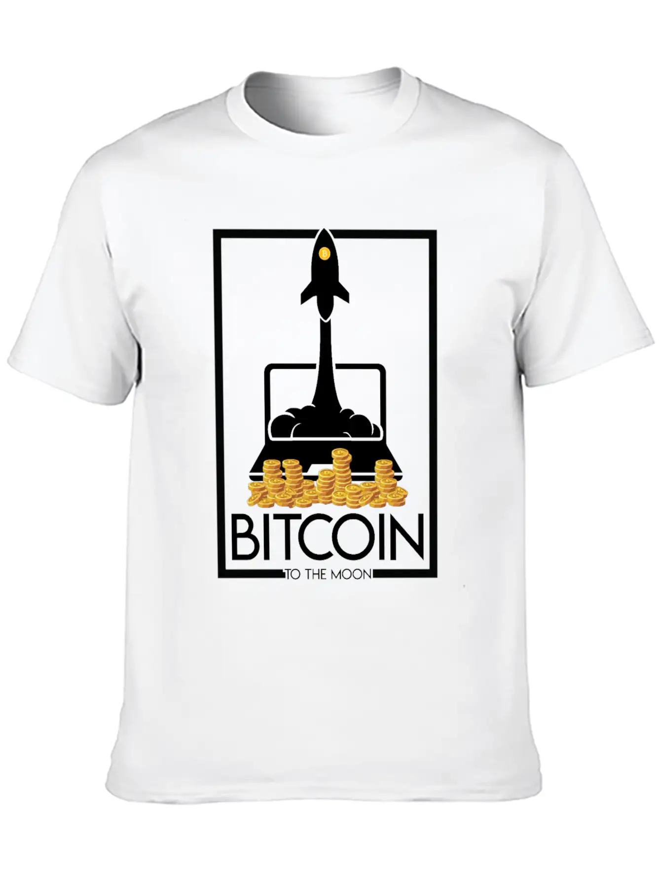 Rocket To The Moon, Bitcoin Unisex Casual T-Shirt – Clean Design For Daily Comfort