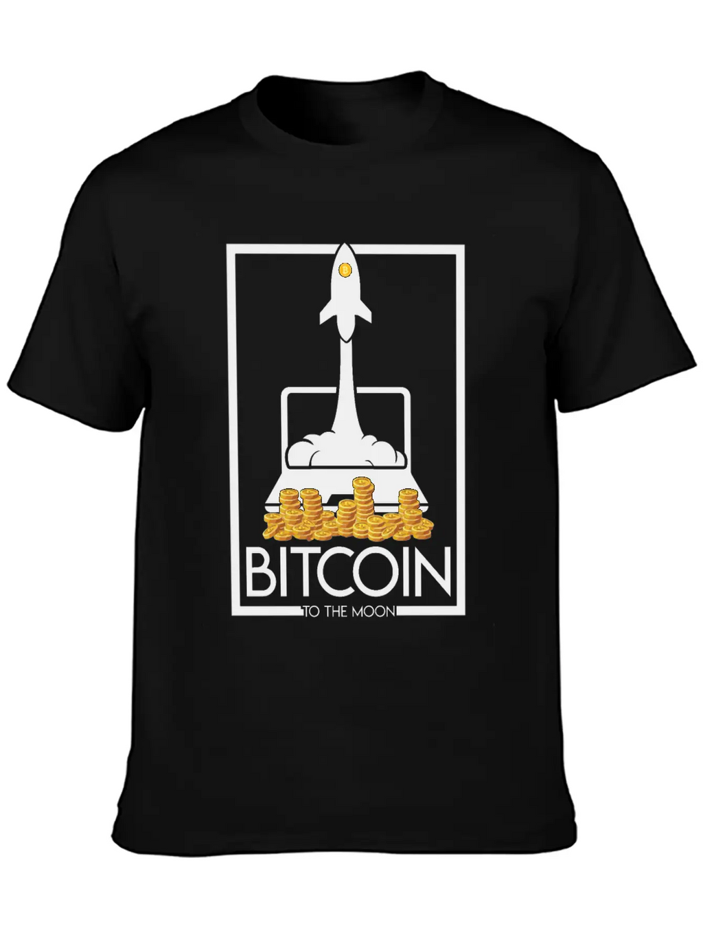 Rocket To The Moon, Bitcoin Unisex Casual T-Shirt – Clean Design For Daily Comfort