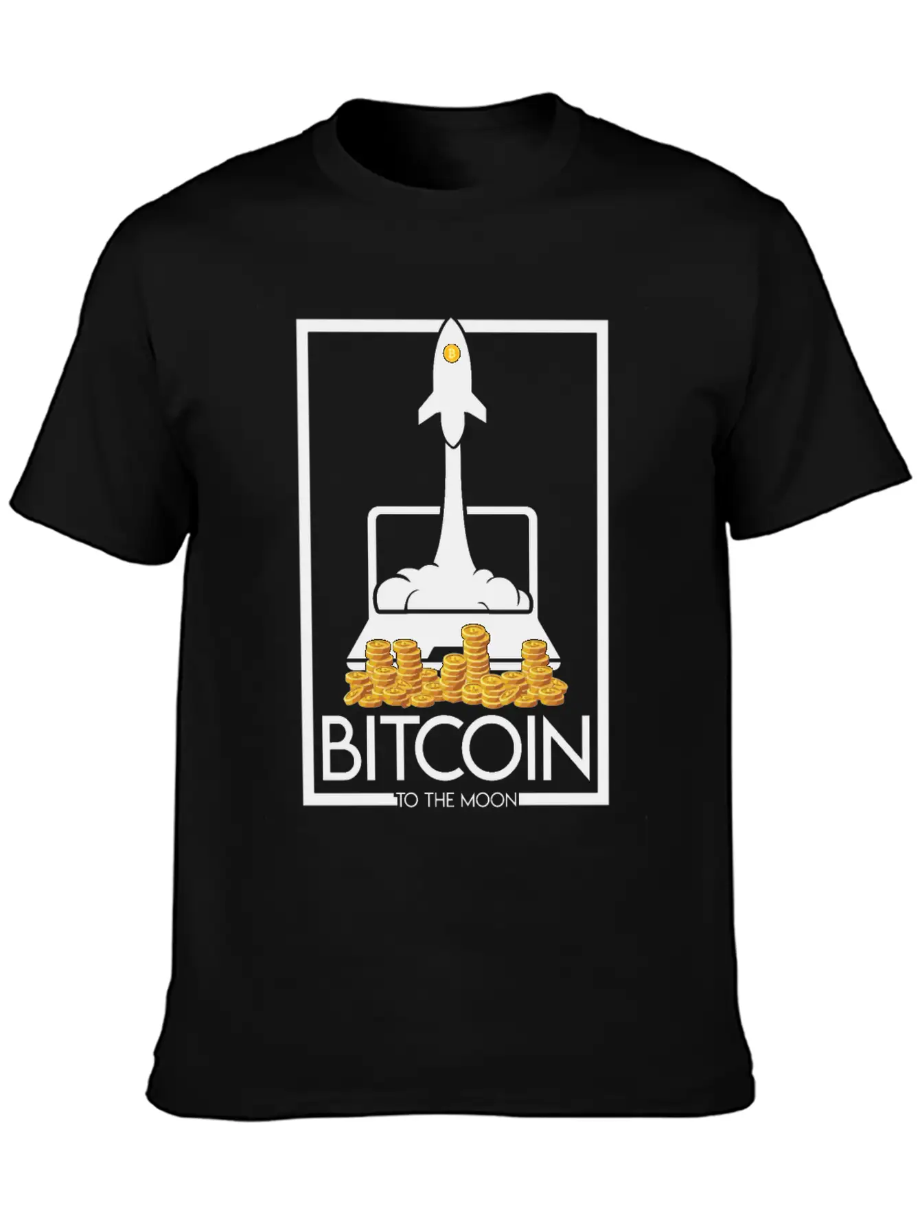 Rocket To The Moon, Bitcoin Unisex Casual T-Shirt – Clean Design For Daily Comfort