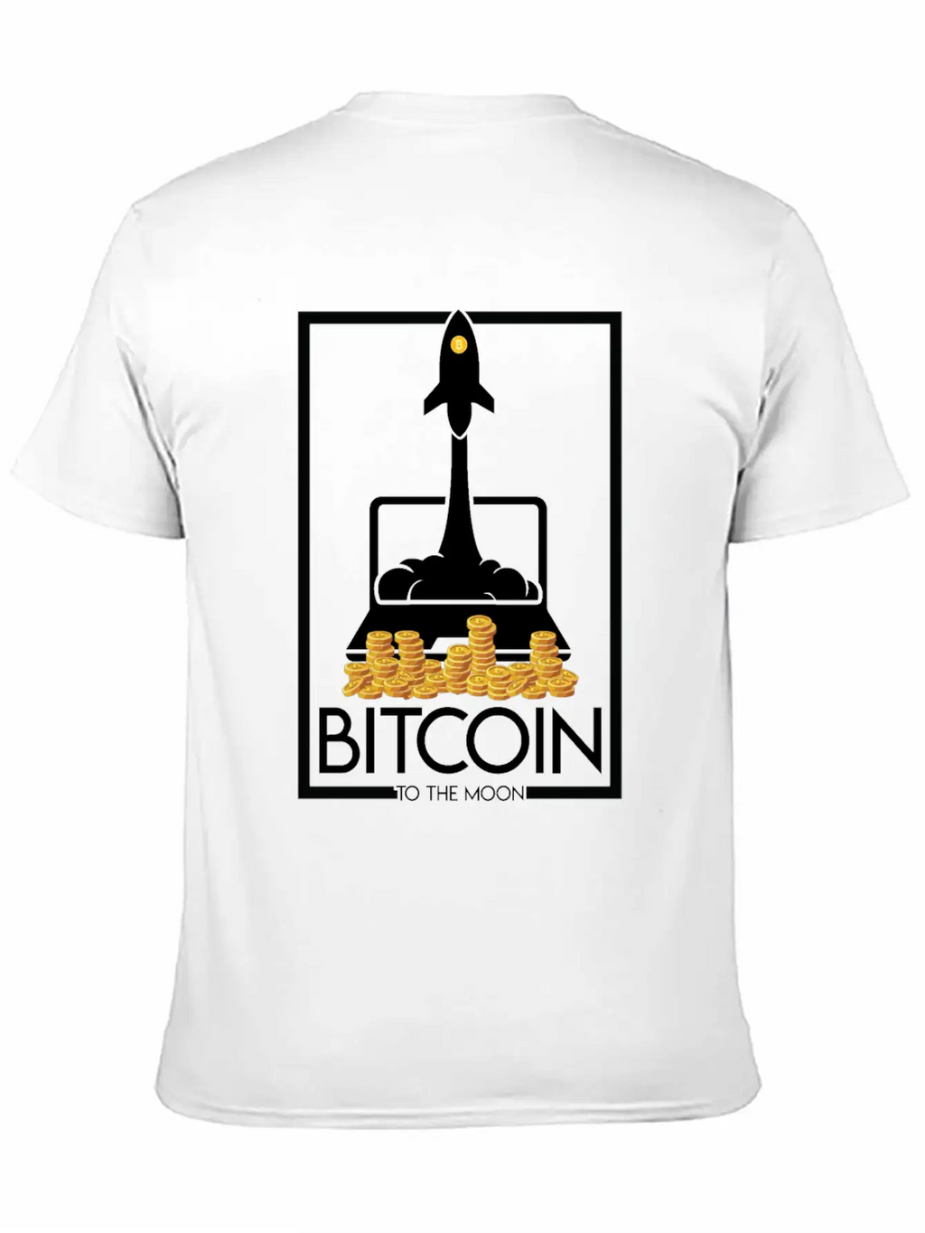 Rocket To The Moon, Bitcoin Unisex Casual T-Shirt – Clean Design For Daily Comfort
