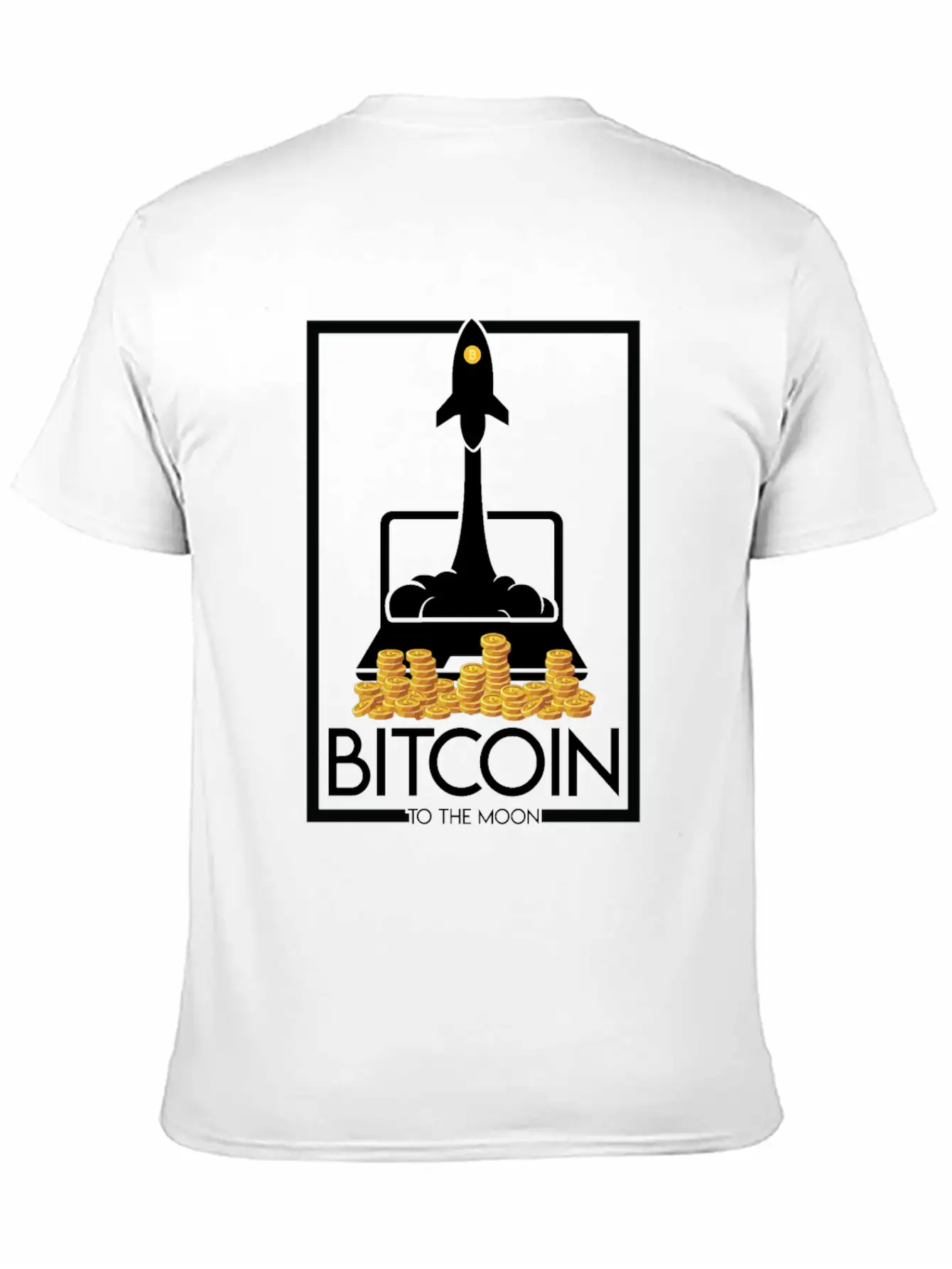 Rocket To The Moon, Bitcoin Unisex Casual T-Shirt – Clean Design For Daily Comfort