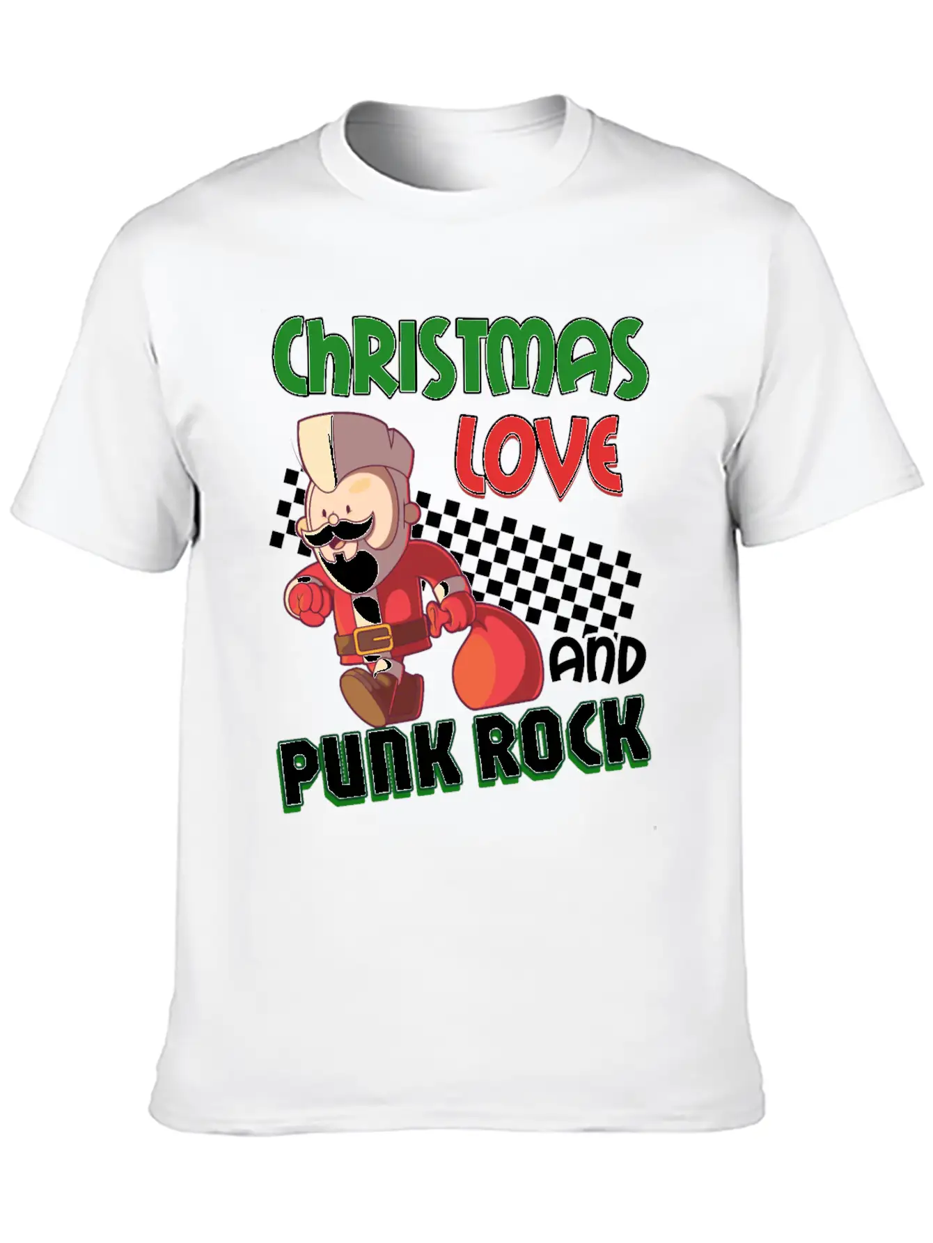 Rocky Christmas: Santa Claus Concert In Punk Rock Stylish Everyday T-Shirt – Unisex Basic Cotton Tee