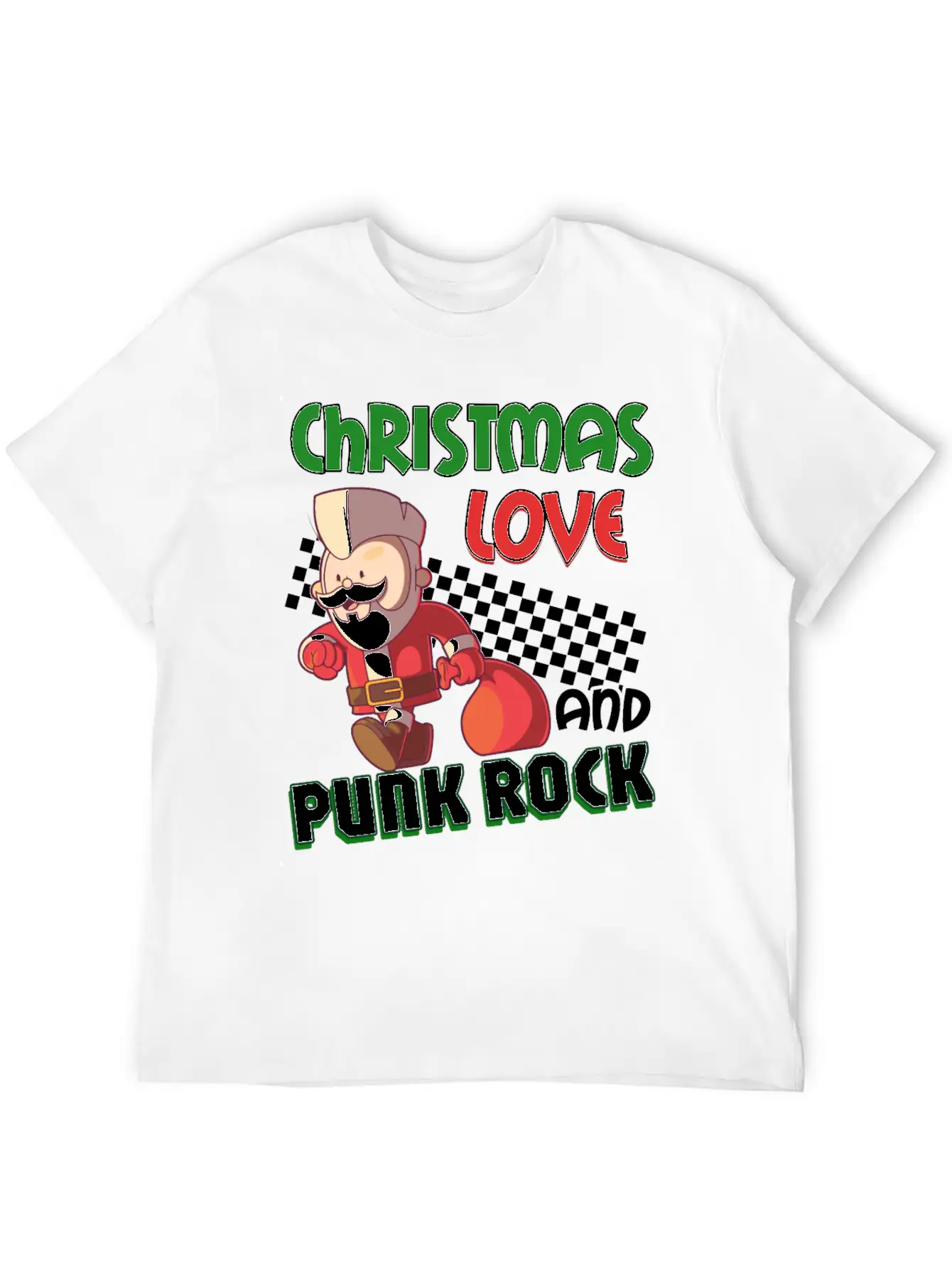 Rocky Christmas: Santa Claus Concert In Punk Rock Stylish Everyday T-Shirt – Unisex Basic Cotton Tee