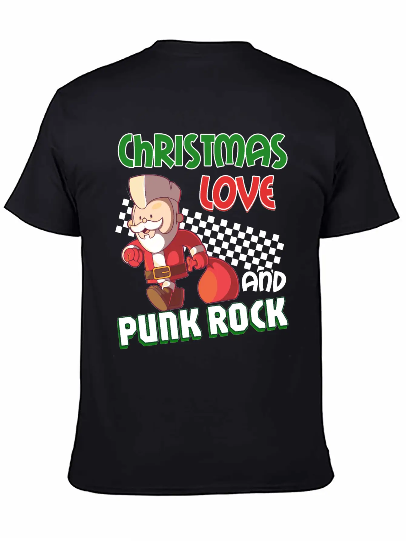 Rocky Christmas: Santa Claus Concert In Punk Rock Stylish Everyday T-Shirt – Unisex Basic Cotton Tee