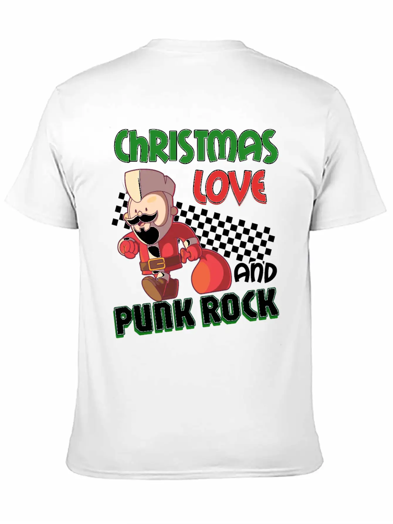 Rocky Christmas: Santa Claus Concert In Punk Rock Stylish Everyday T-Shirt – Unisex Basic Cotton Tee