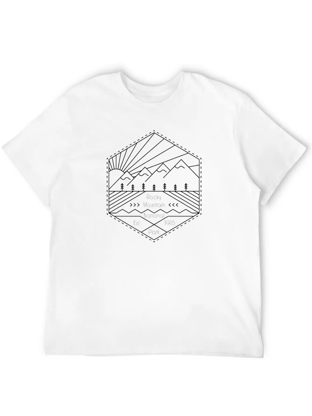 Rocky Mountain Minimalist High Fashion National Breathable Soft Cotton T-Shirt – Timeless Casual Look