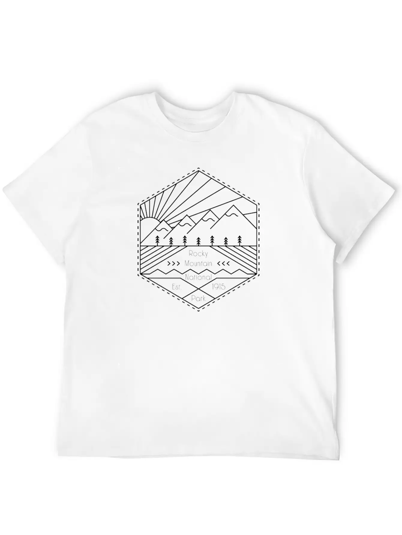 Rocky Mountain Minimalist High Fashion National Breathable Soft Cotton T-Shirt – Timeless Casual Look