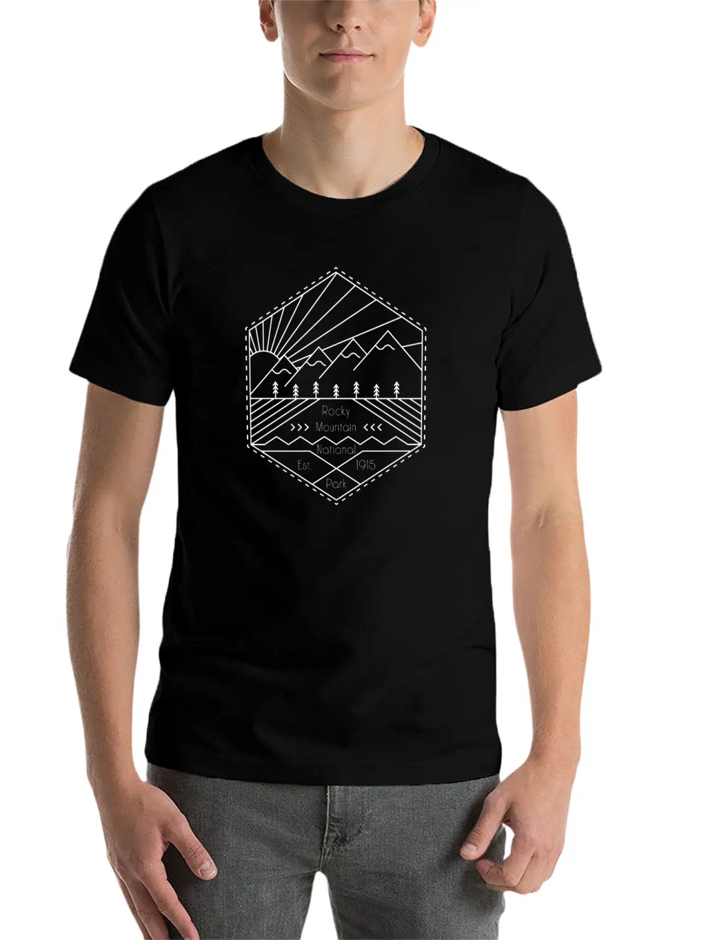 Rocky Mountain Minimalist High Fashion National Breathable Soft Cotton T-Shirt – Timeless Casual Look