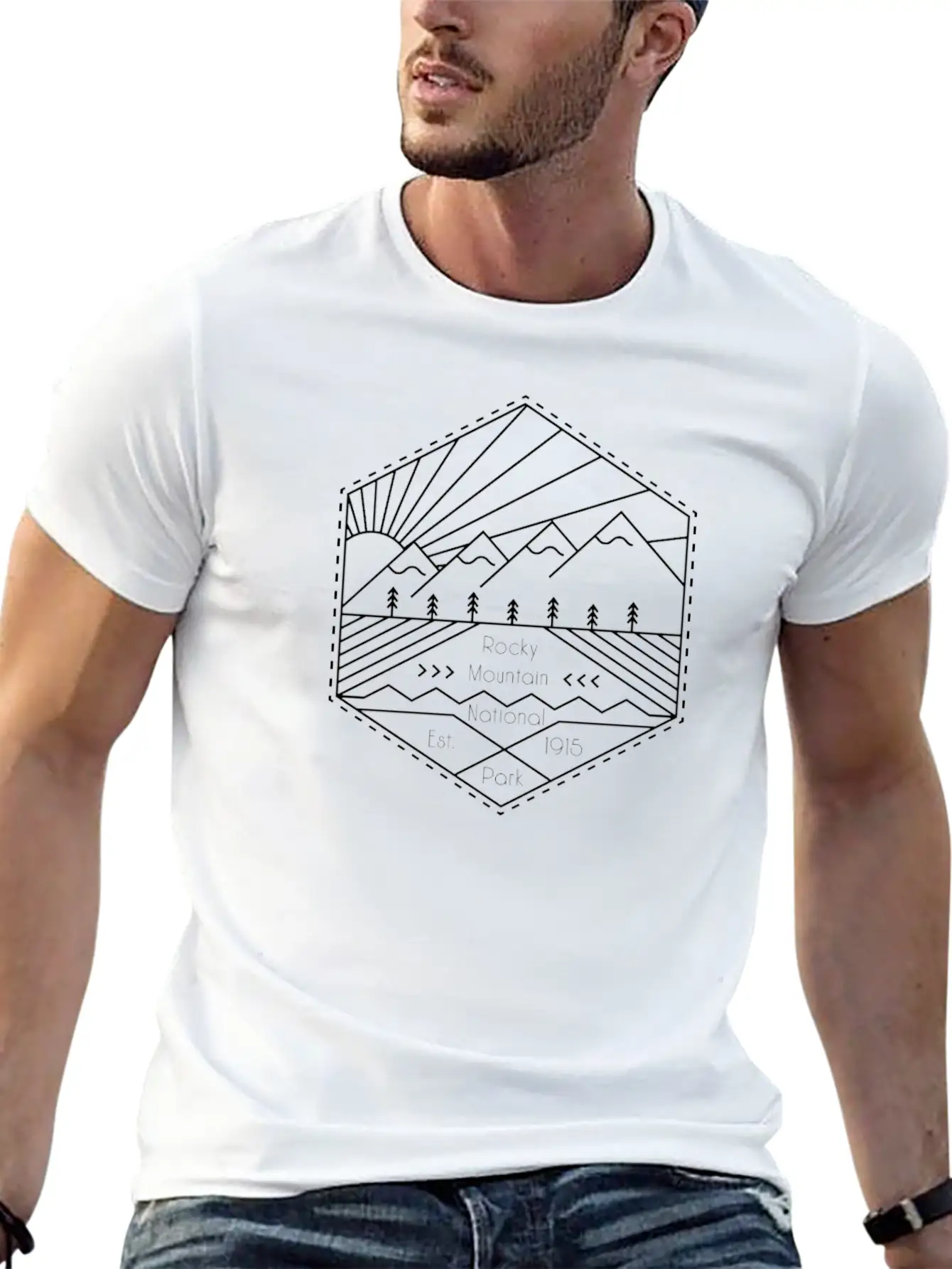 Rocky Mountain Minimalist High Fashion National Breathable Soft Cotton T-Shirt – Timeless Casual Look