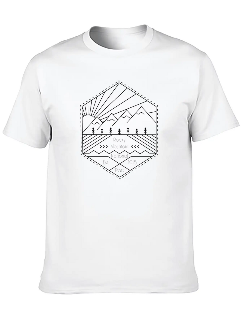 Rocky Mountain Minimalist High Fashion National Breathable Soft Cotton T-Shirt – Timeless Casual Look
