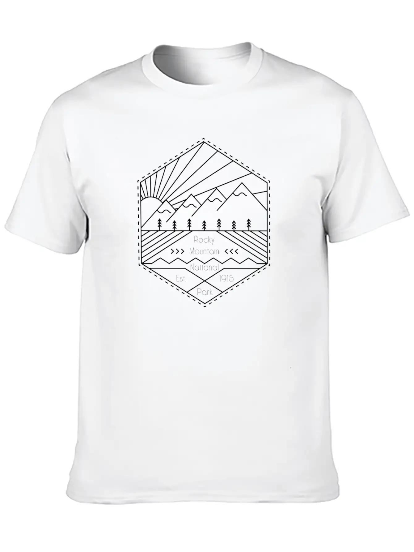 Rocky Mountain Minimalist High Fashion National Breathable Soft Cotton T-Shirt – Timeless Casual Look