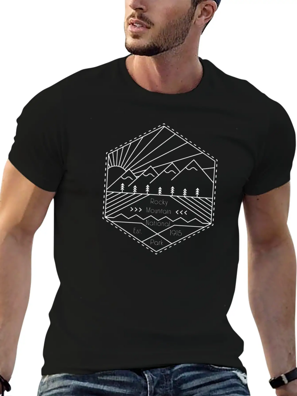 Rocky Mountain Minimalist High Fashion National Breathable Soft Cotton T-Shirt – Timeless Casual Look
