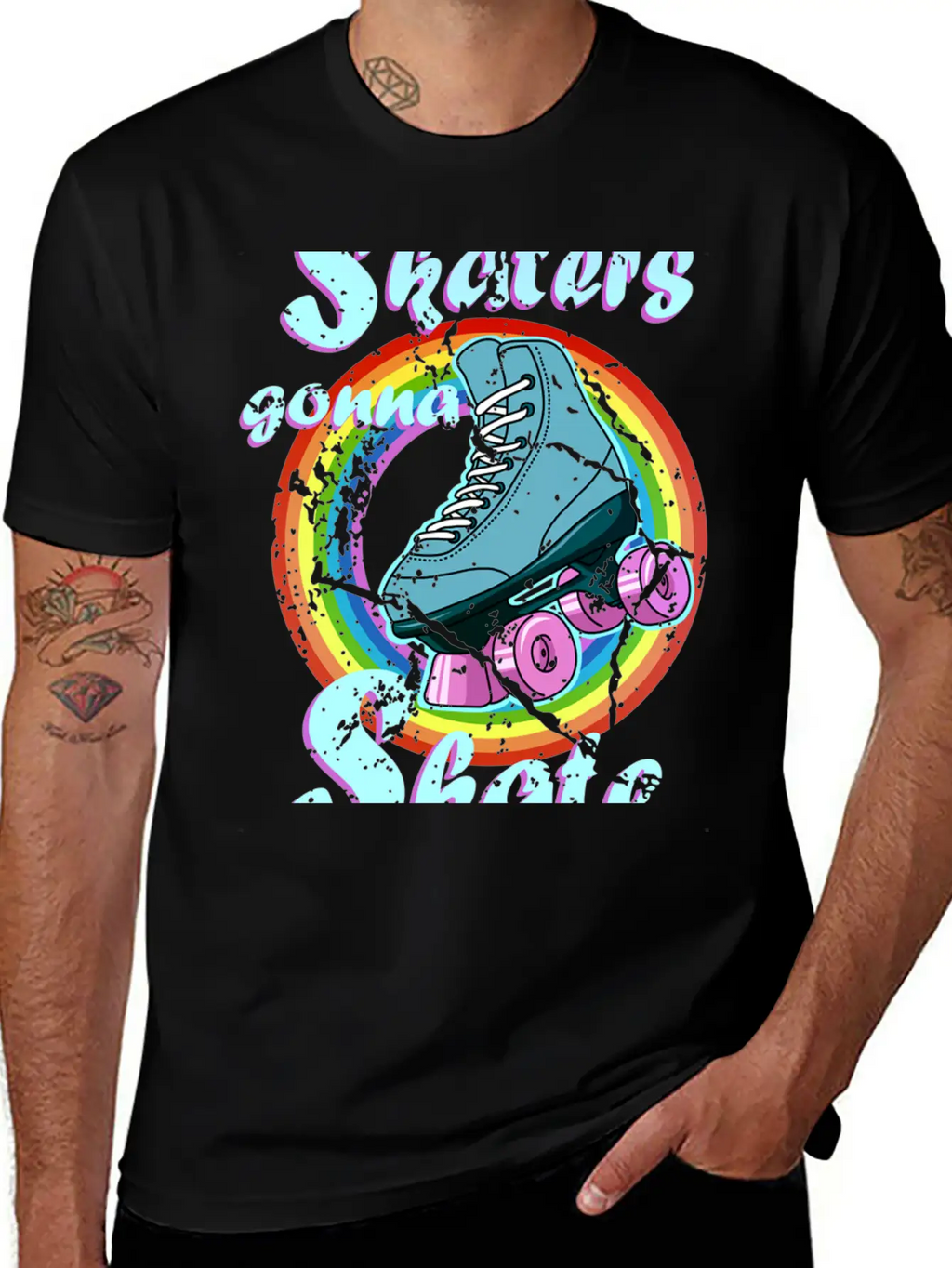 Roller Disco Skaters Gonna Skate Retro 70s 80s Ska Stylish Everyday T-Shirt – Unisex Basic Cotton Tee
