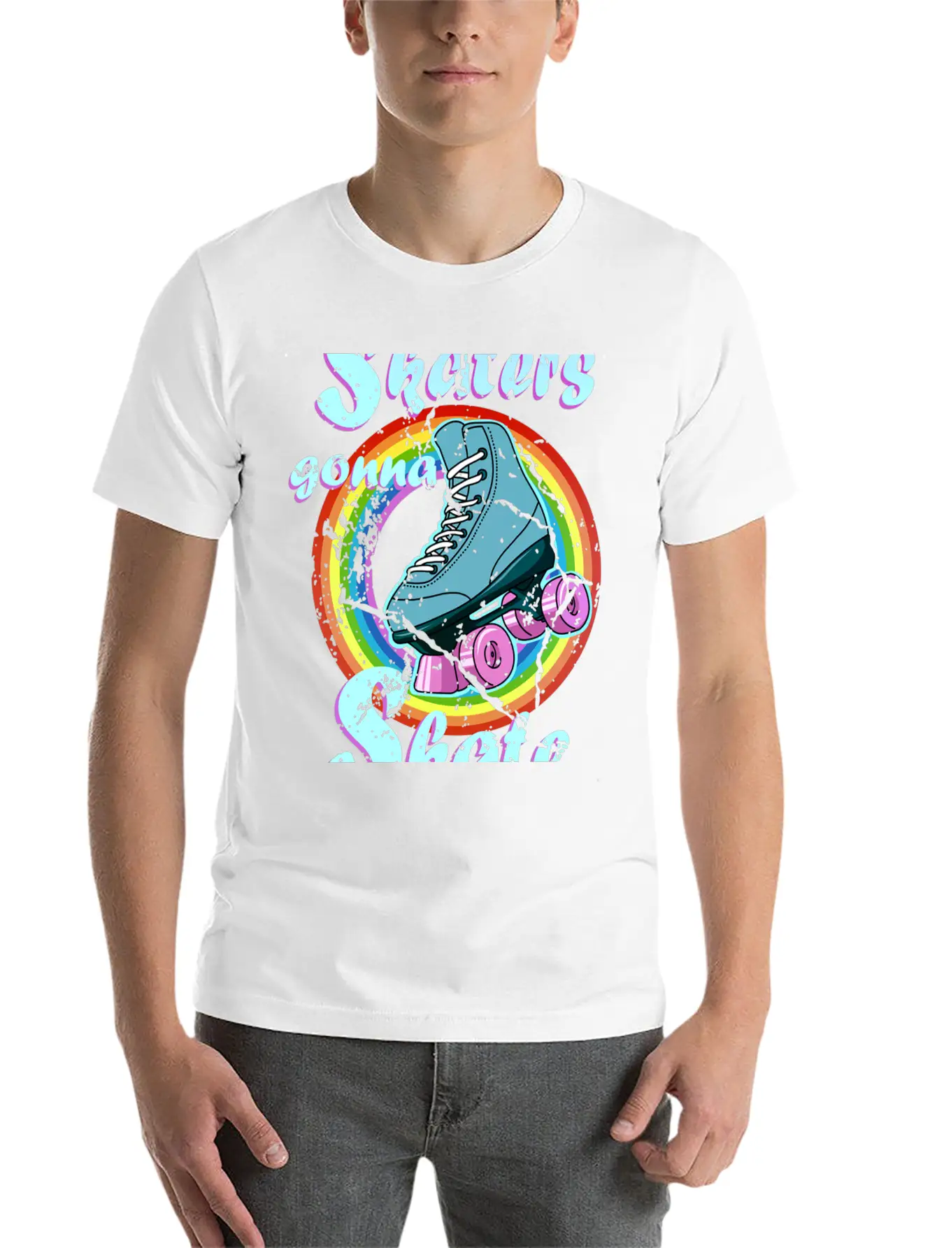 Roller Disco Skaters Gonna Skate Retro 70s 80s Ska Stylish Everyday T-Shirt – Unisex Basic Cotton Tee