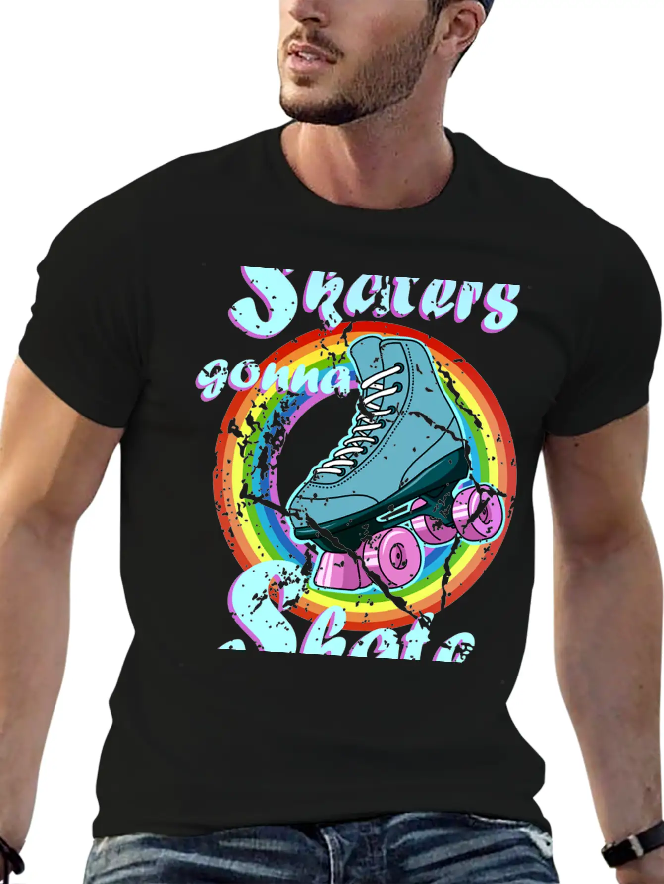 Roller Disco Skaters Gonna Skate Retro 70s 80s Ska Stylish Everyday T-Shirt – Unisex Basic Cotton Tee