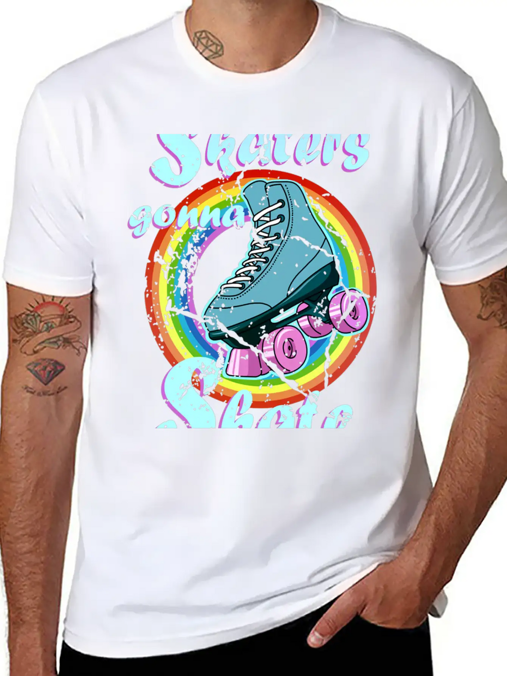Roller Disco Skaters Gonna Skate Retro 70s 80s Ska Stylish Everyday T-Shirt – Unisex Basic Cotton Tee