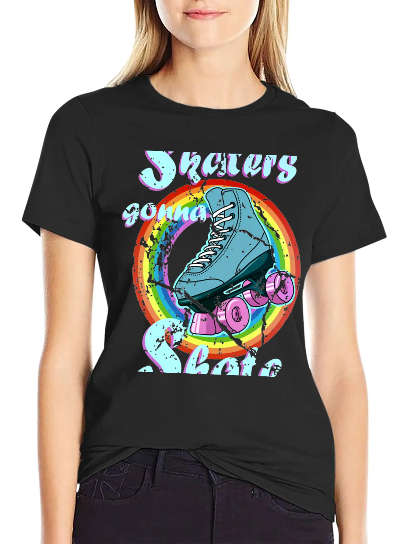 Roller Disco Skaters Gonna Skate Retro 70s 80s Ska Stylish Everyday T-Shirt – Unisex Basic Cotton Tee