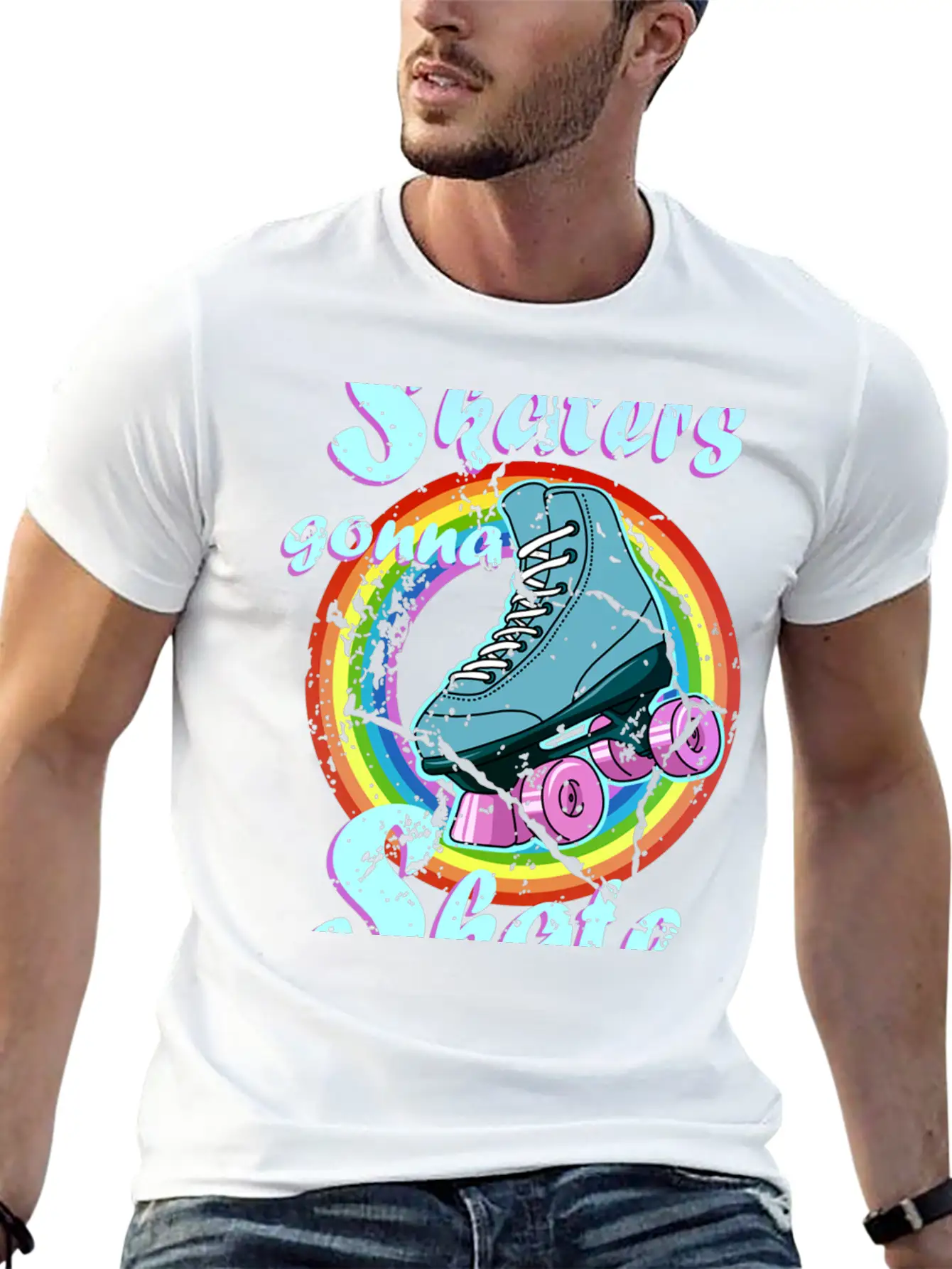 Roller Disco Skaters Gonna Skate Retro 70s 80s Ska Stylish Everyday T-Shirt – Unisex Basic Cotton Tee