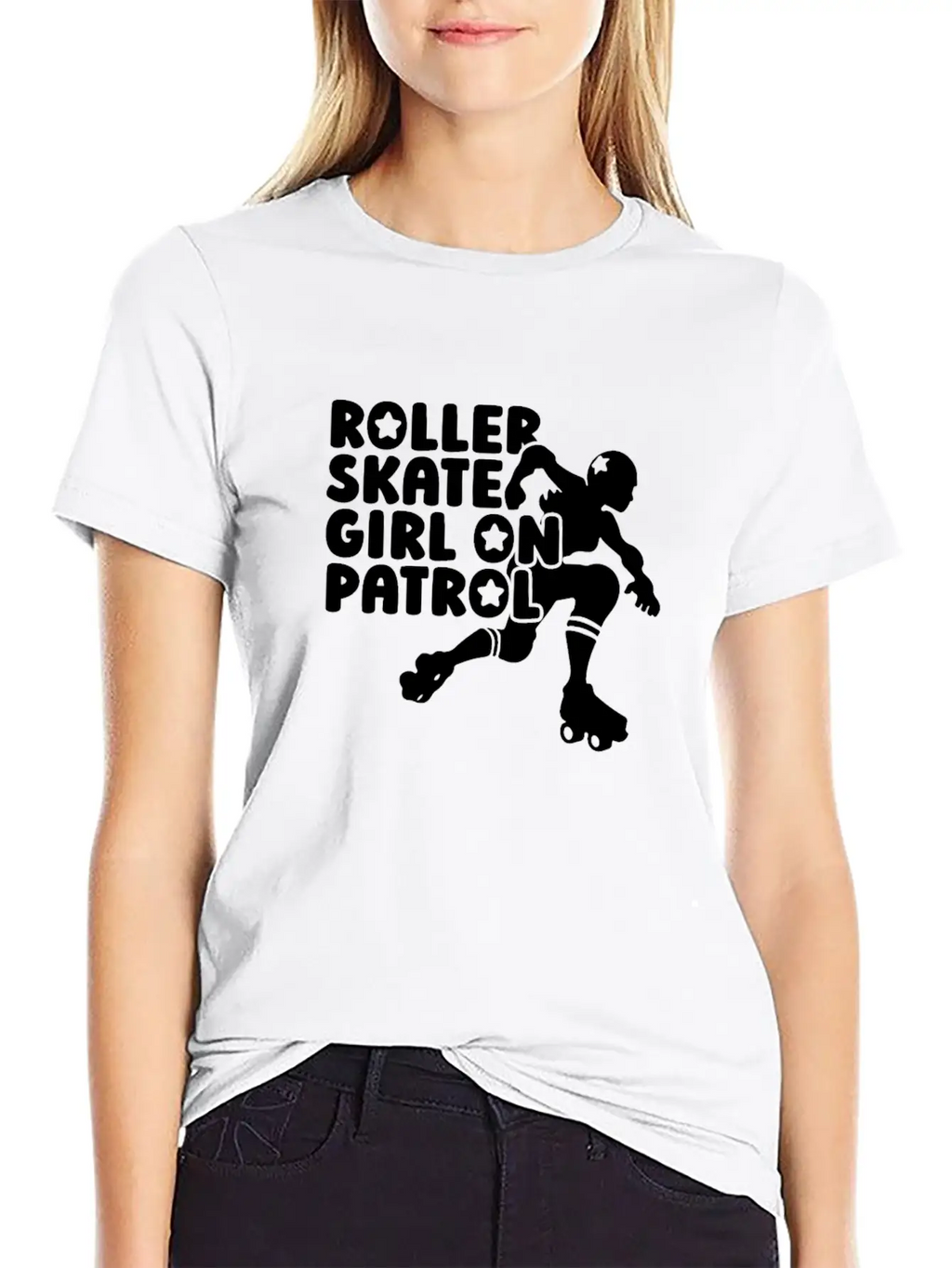 Roller Skating Skater Girl Breathable Soft Cotton T-Shirt – Timeless Casual Look