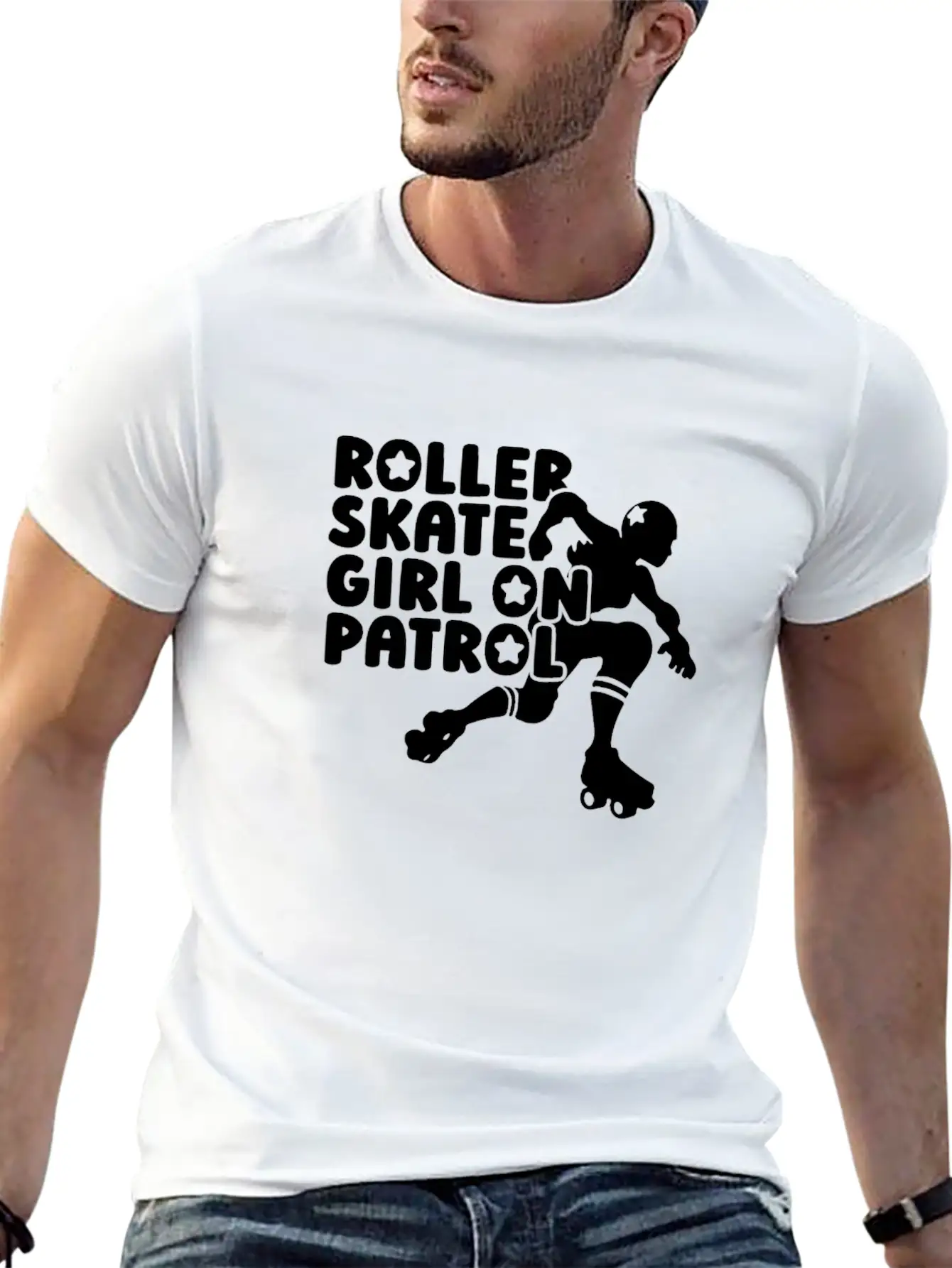 Roller Skating Skater Girl Breathable Soft Cotton T-Shirt – Timeless Casual Look