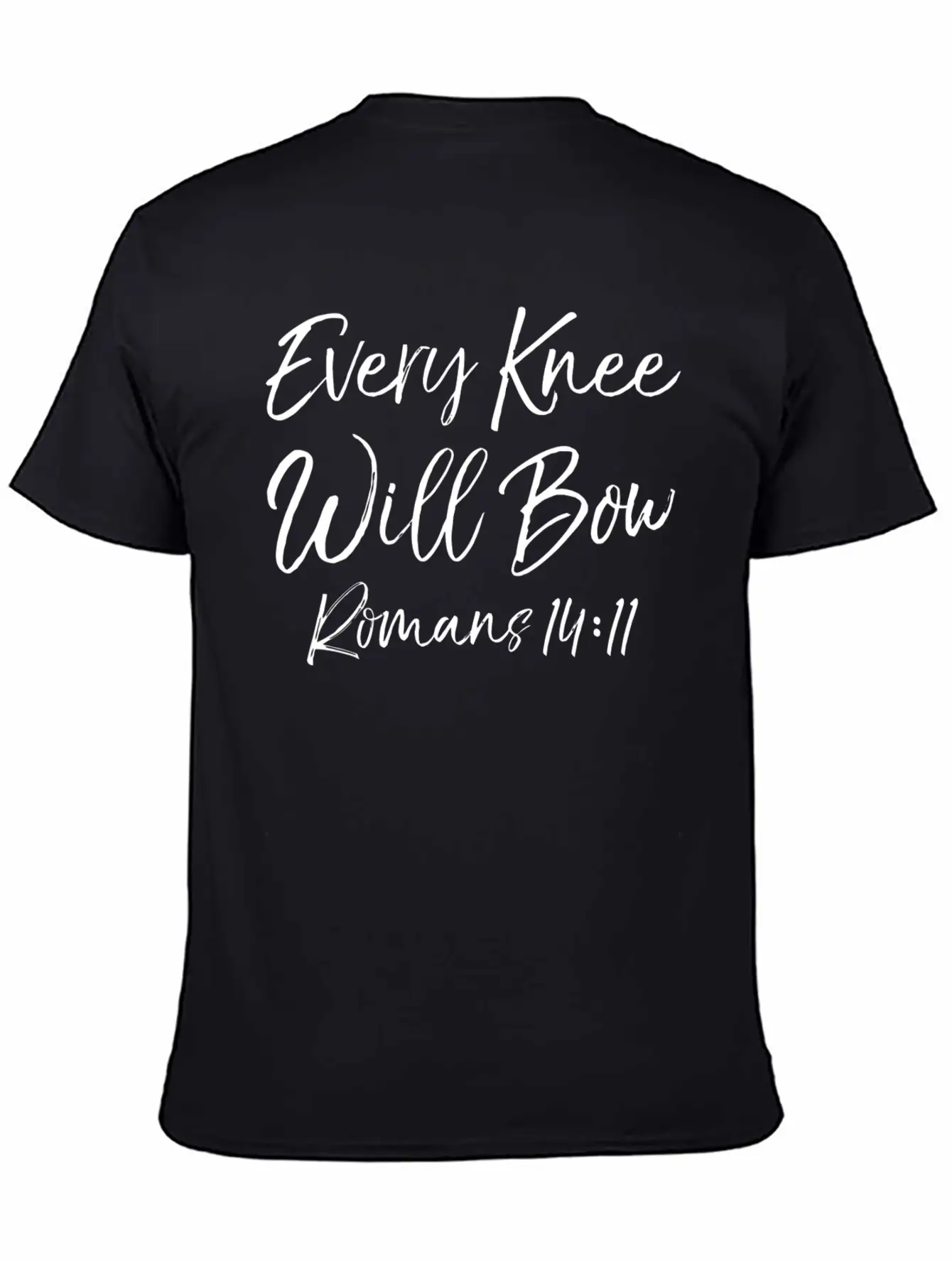 Romans 1411 Cute Bible Verse Quote Gift Every Knee Basic Graphic T-Shirt – Daily Comfort In Soft Cotton