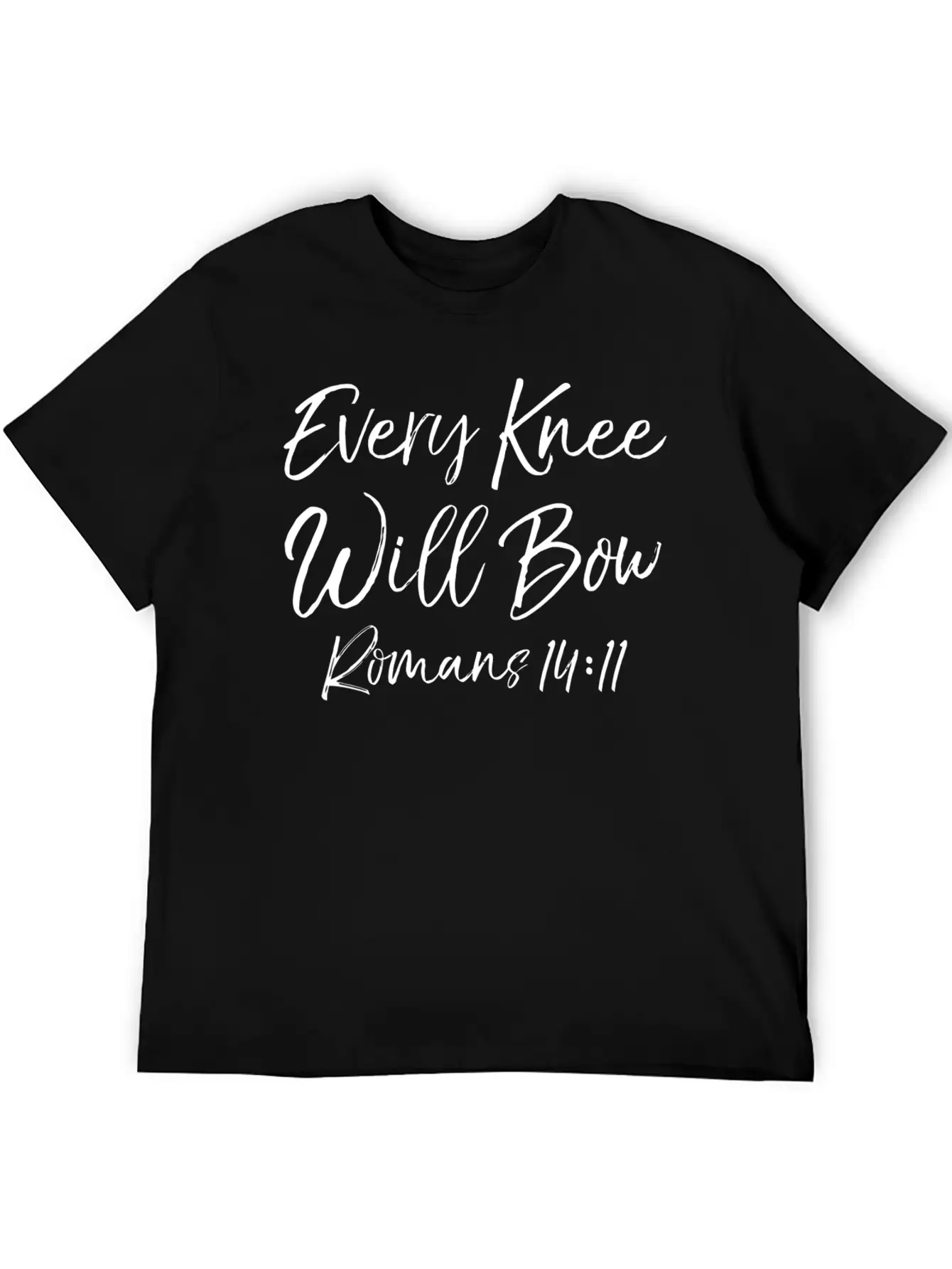 Romans 1411 Cute Bible Verse Quote Gift Every Knee Basic Graphic T-Shirt – Daily Comfort In Soft Cotton