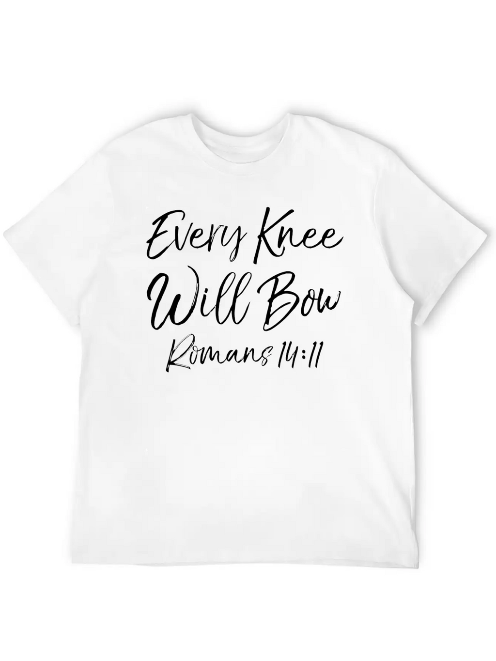 Romans 1411 Cute Bible Verse Quote Gift Every Knee Basic Graphic T-Shirt – Daily Comfort In Soft Cotton