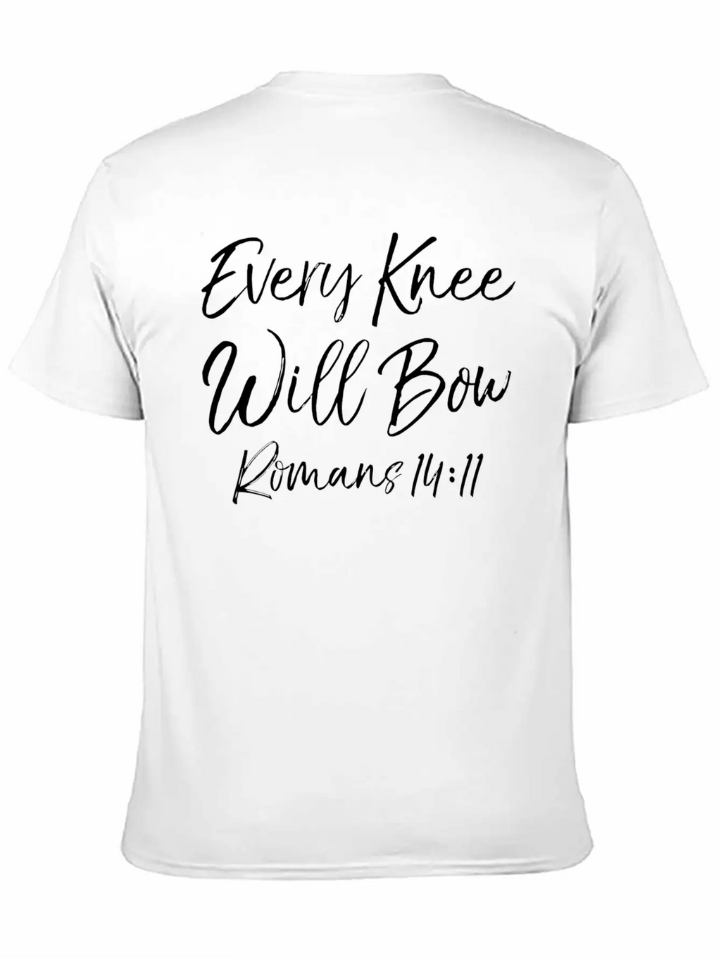 Romans 1411 Cute Bible Verse Quote Gift Every Knee Basic Graphic T-Shirt – Daily Comfort In Soft Cotton