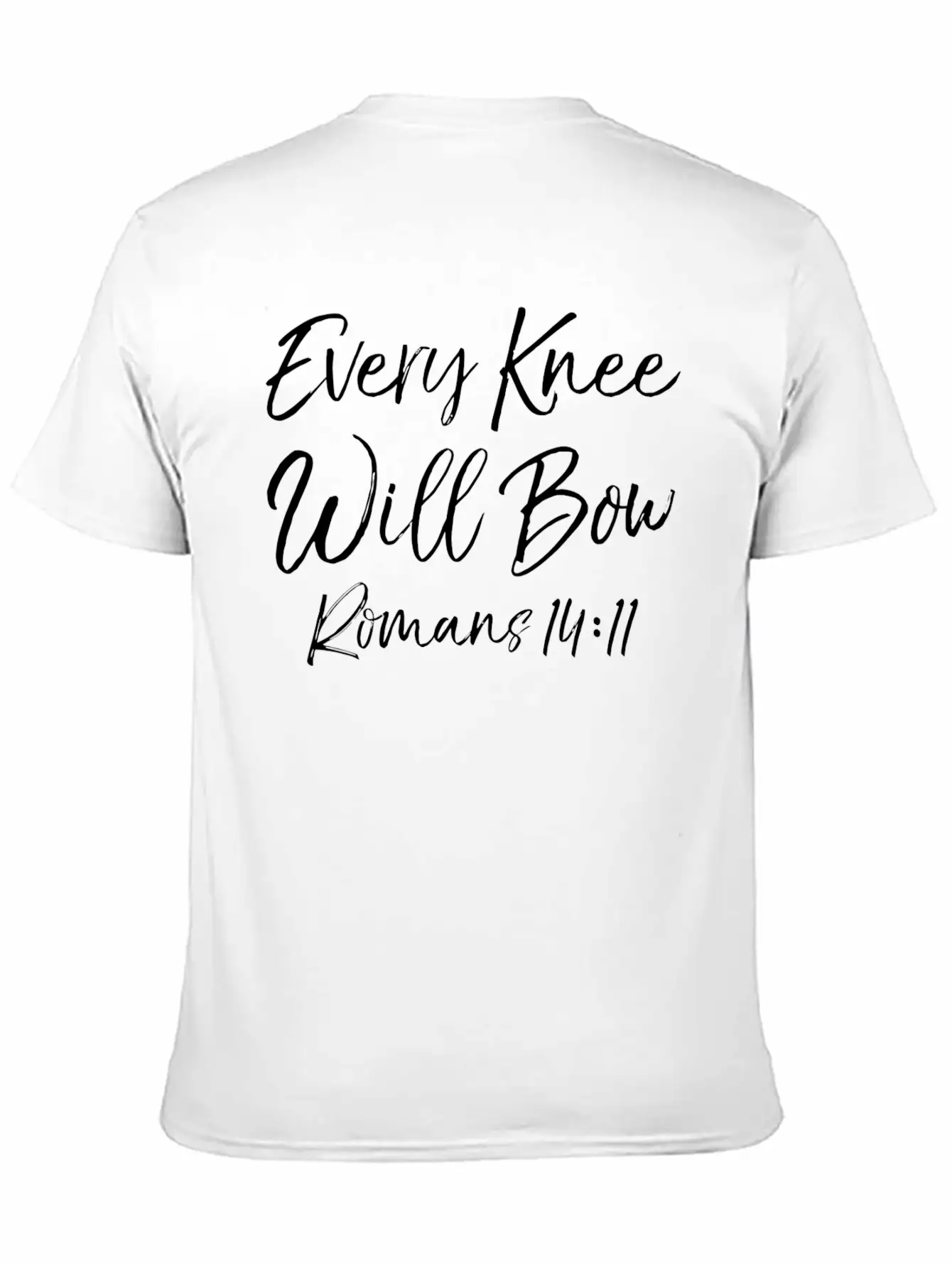 Romans 1411 Cute Bible Verse Quote Gift Every Knee Basic Graphic T-Shirt – Daily Comfort In Soft Cotton
