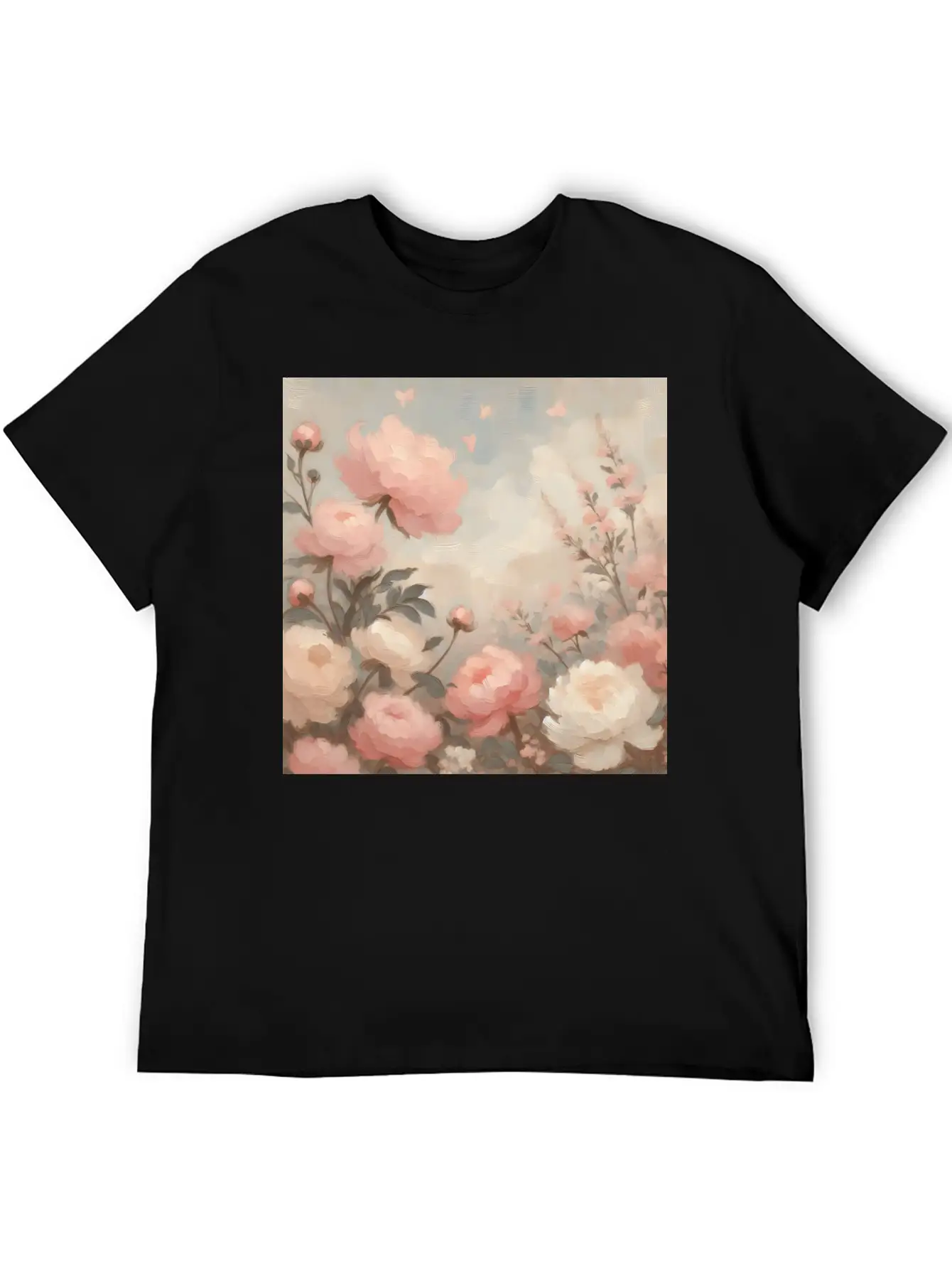 Romantic Pastel Valentine Bouquet Basic Graphic T-Shirt – Daily Comfort In Soft Cotton
