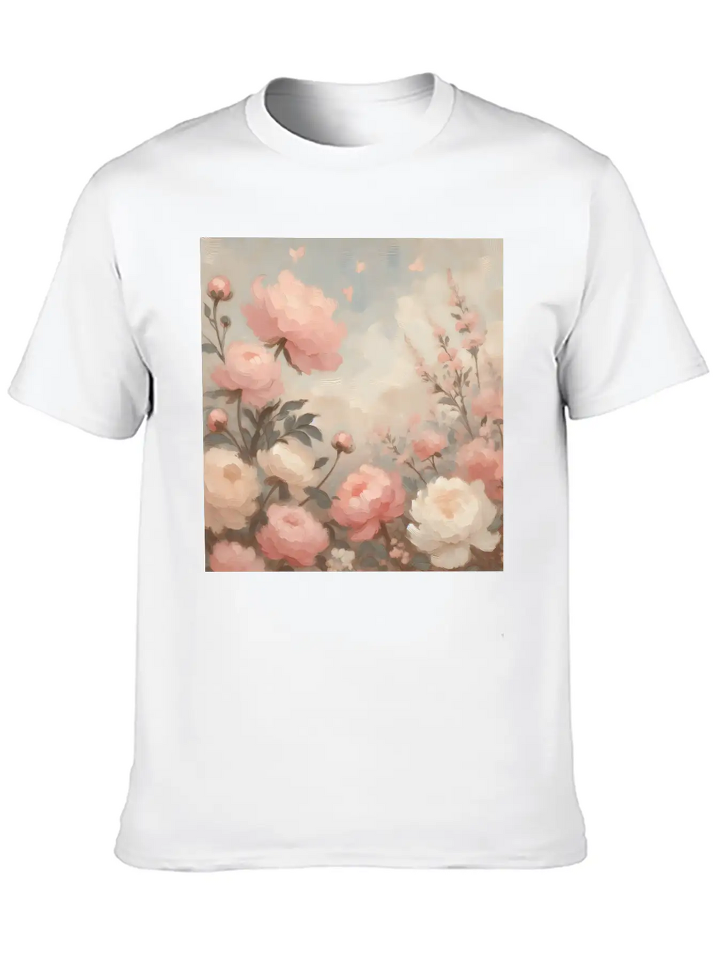 Romantic Pastel Valentine Bouquet Basic Graphic T-Shirt – Daily Comfort In Soft Cotton