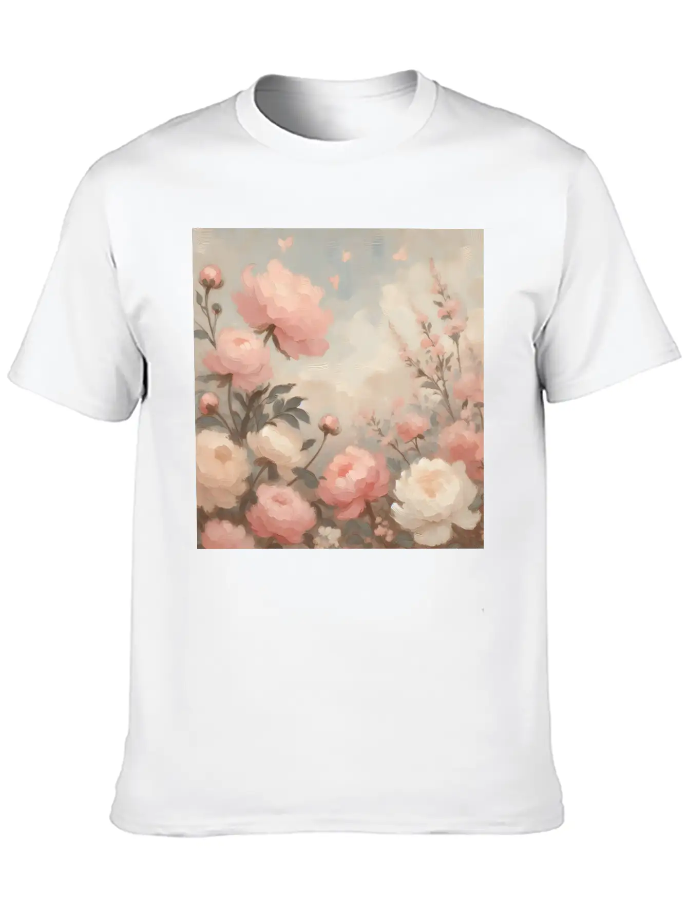 Romantic Pastel Valentine Bouquet Basic Graphic T-Shirt – Daily Comfort In Soft Cotton