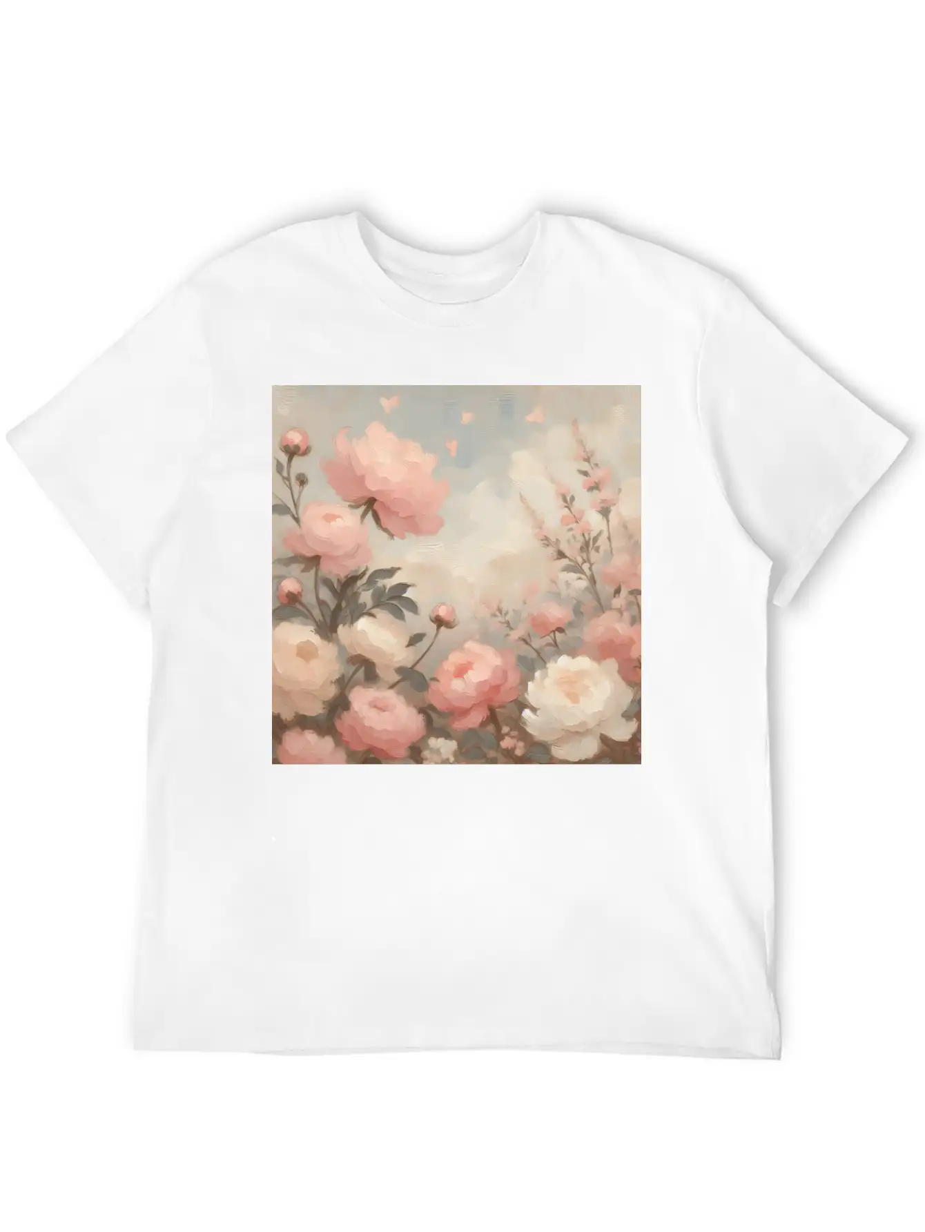 Romantic Pastel Valentine Bouquet Basic Graphic T-Shirt – Daily Comfort In Soft Cotton