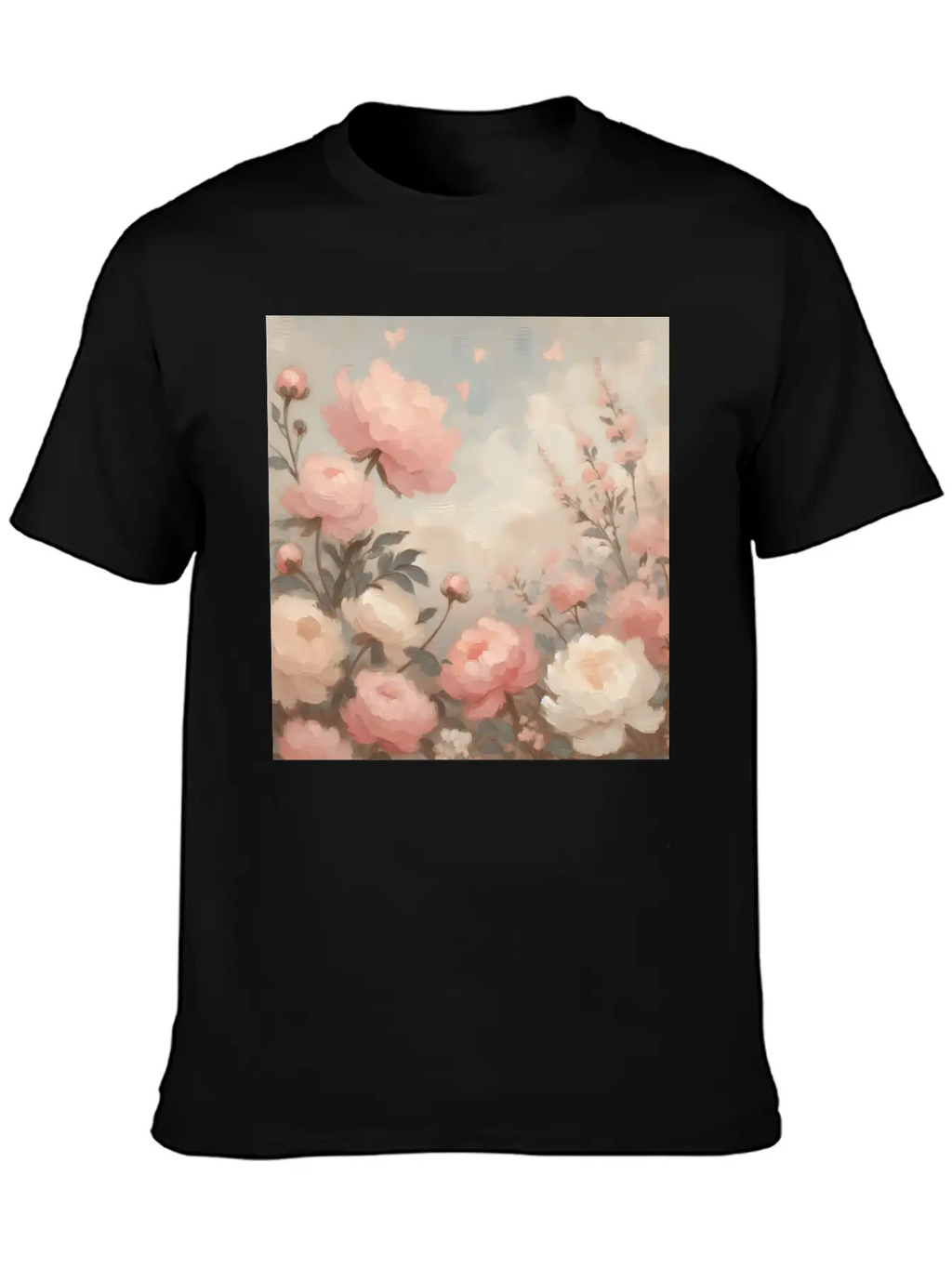 Romantic Pastel Valentine Bouquet Basic Graphic T-Shirt – Daily Comfort In Soft Cotton