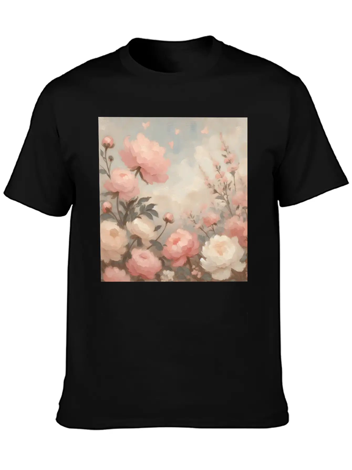 Romantic Pastel Valentine Bouquet Basic Graphic T-Shirt – Daily Comfort In Soft Cotton