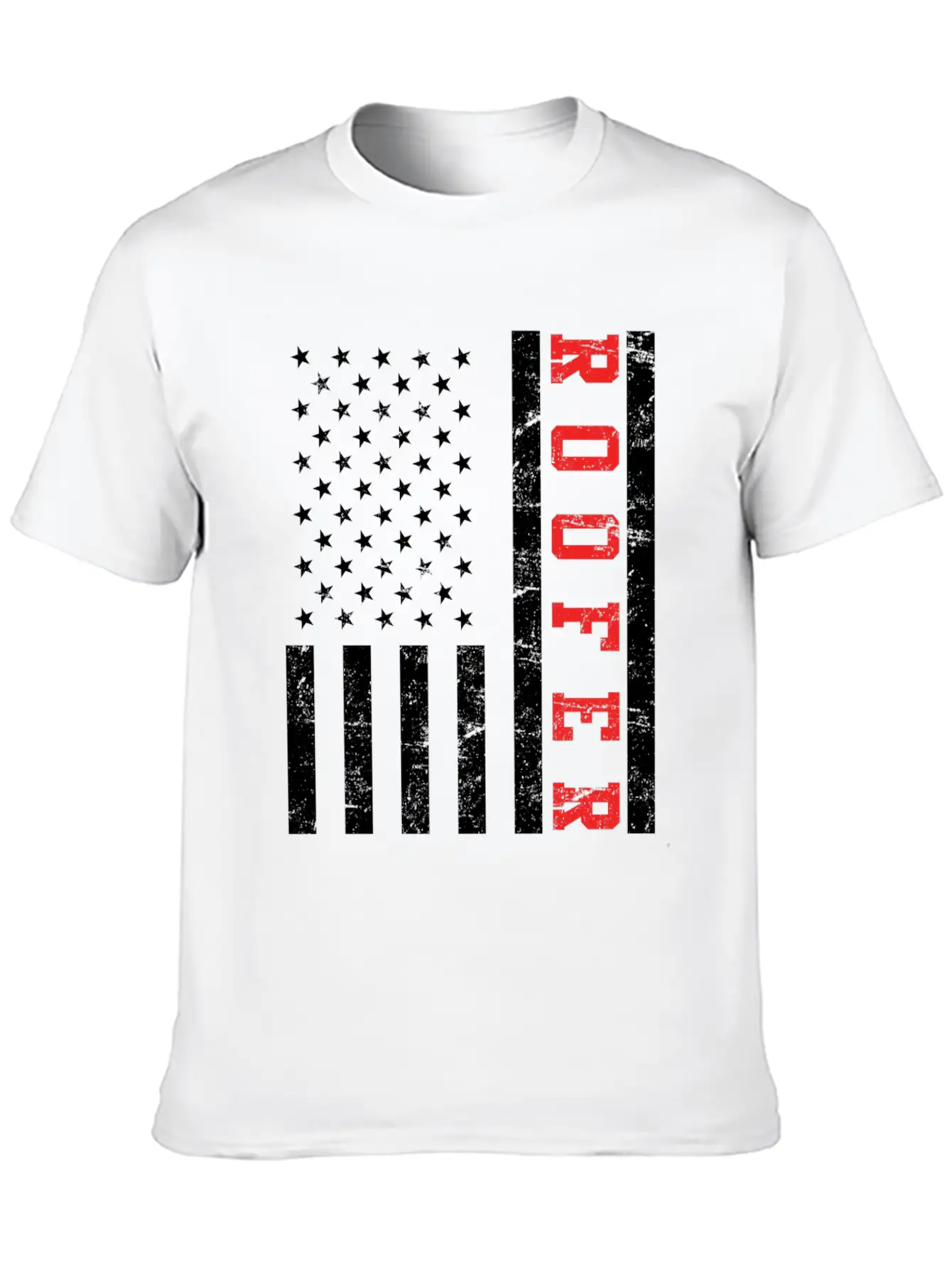 Roofer Saying USA Flag Flag Relaxed Everyday Tee – Lightweight And Durable Cotton