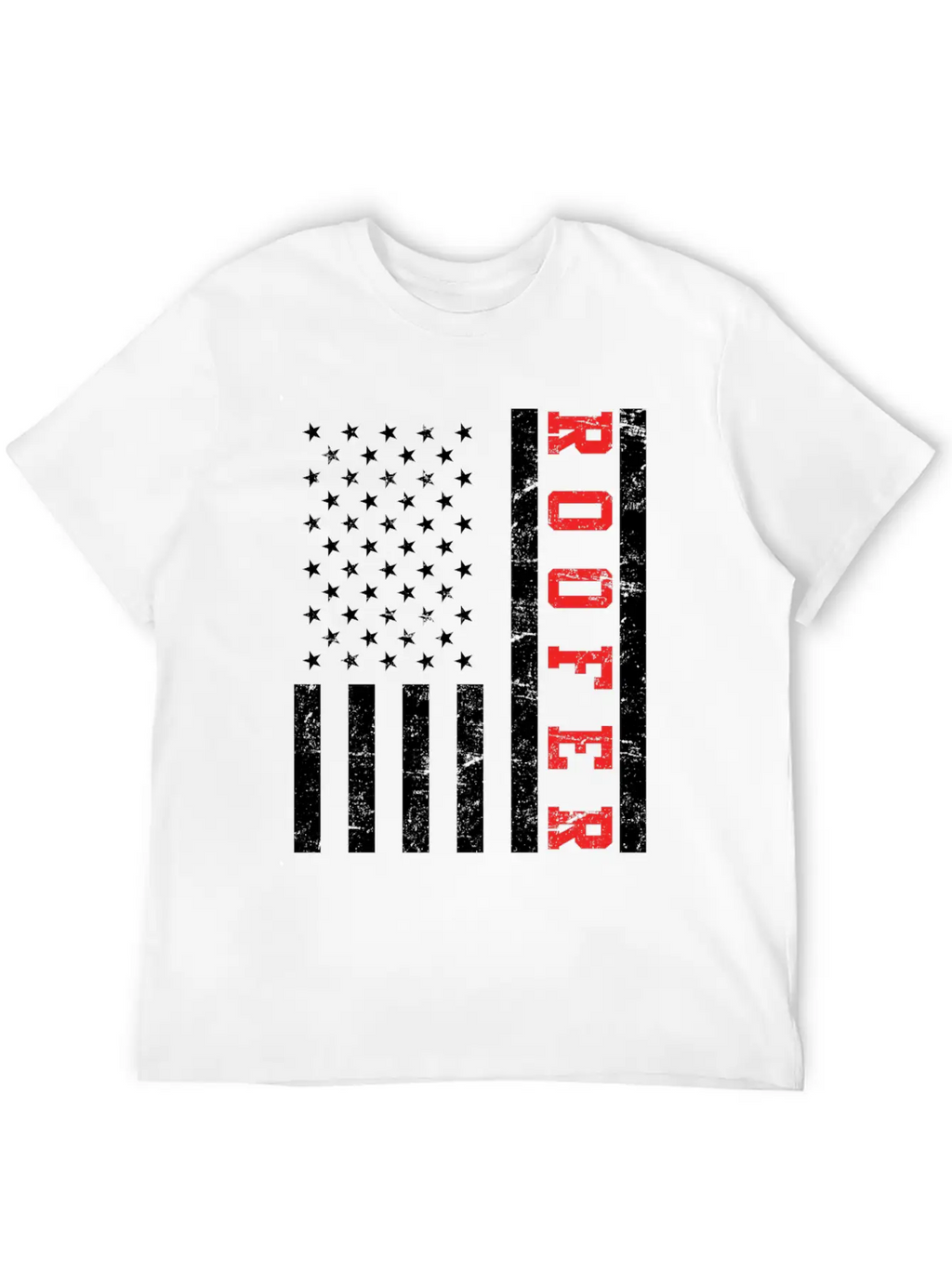 Roofer Saying USA Flag Flag Relaxed Everyday Tee – Lightweight And Durable Cotton