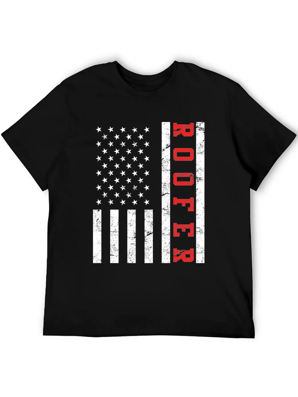 Roofer Saying USA Flag Flag Relaxed Everyday Tee – Lightweight And Durable Cotton