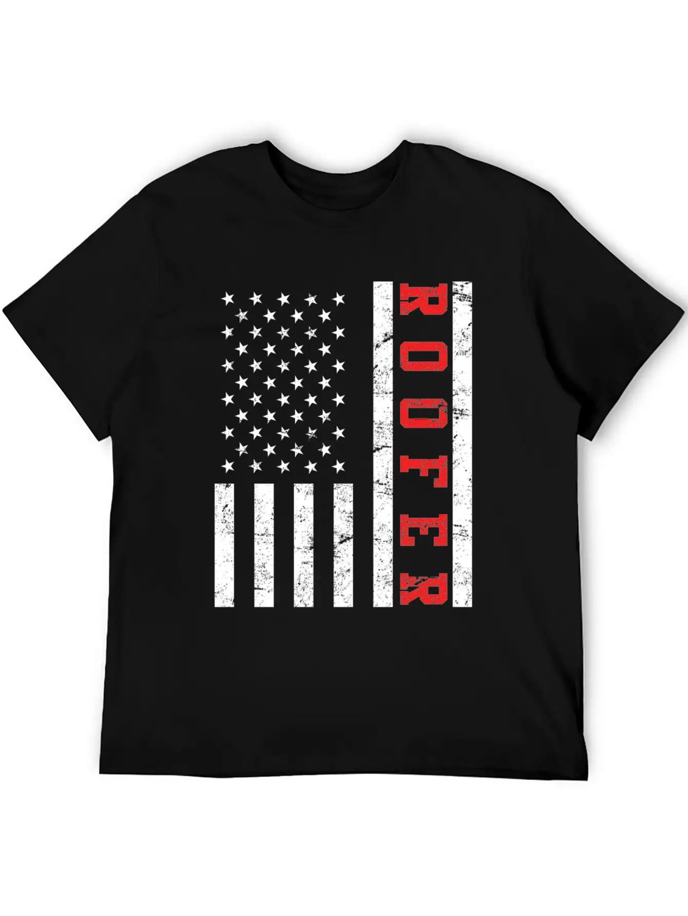 Roofer Saying USA Flag Flag Relaxed Everyday Tee – Lightweight And Durable Cotton