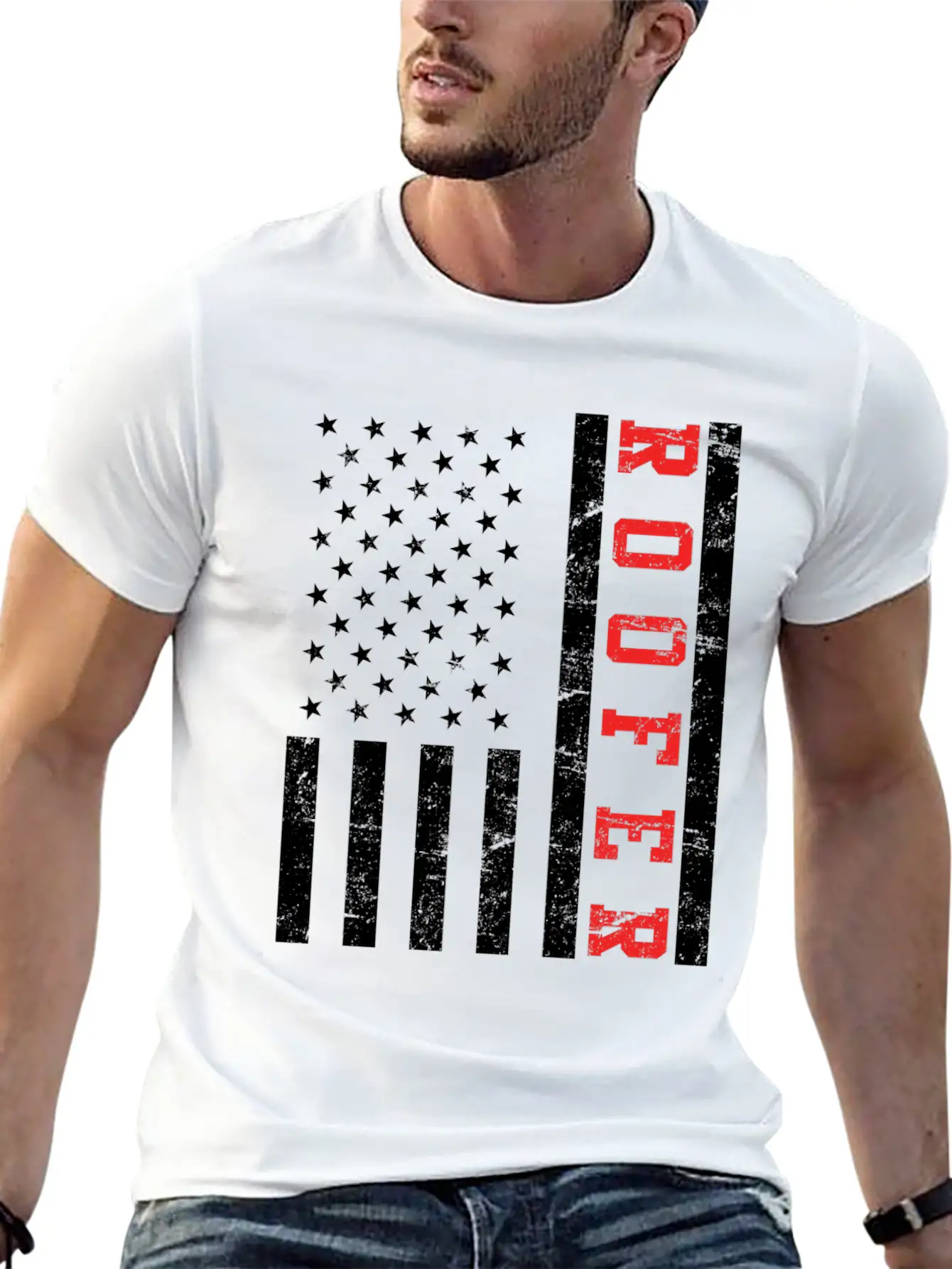 Roofer Saying USA Flag Flag Relaxed Everyday Tee – Lightweight And Durable Cotton
